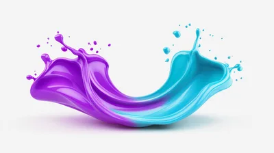 Abstract Purple And Blue Liquid Paint Splash