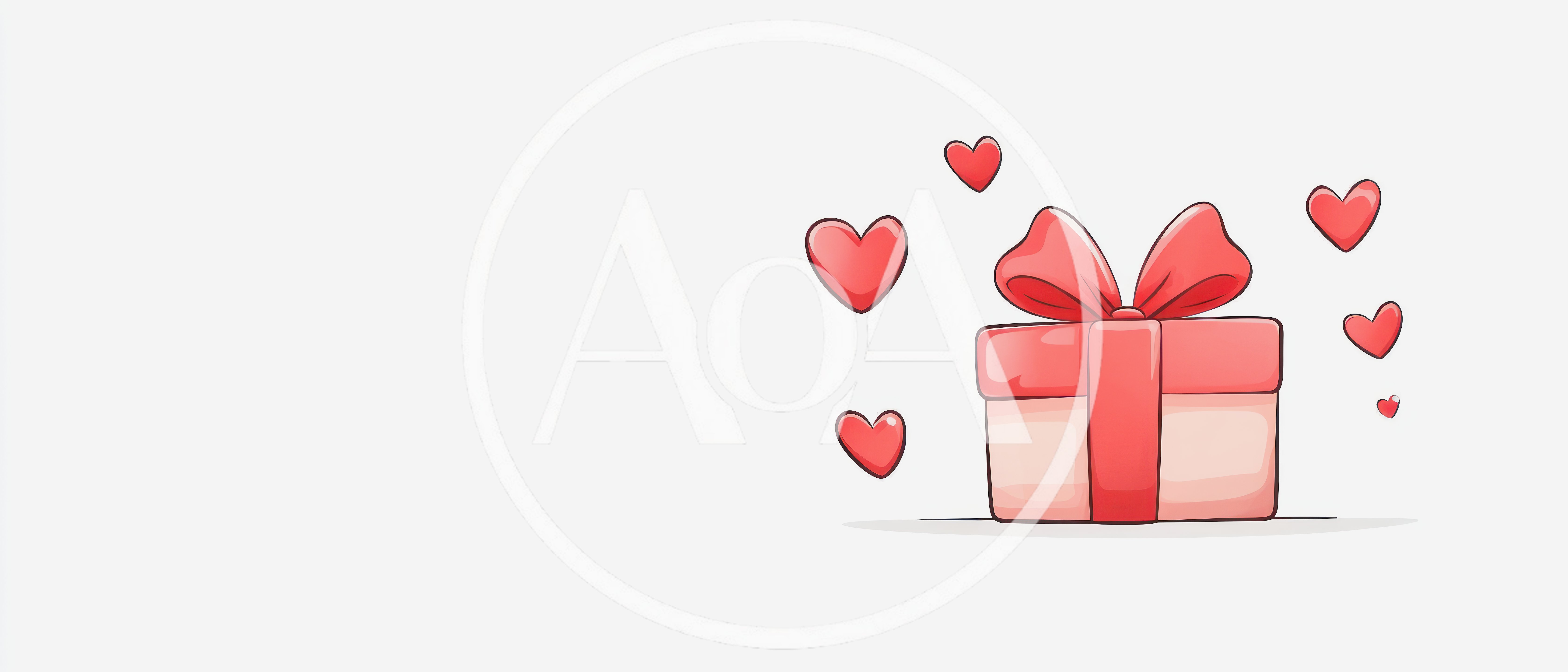Cartoon Gift Box With Floating Hearts