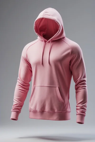 Pink Pullover Hoodie Isolated On Grey Background