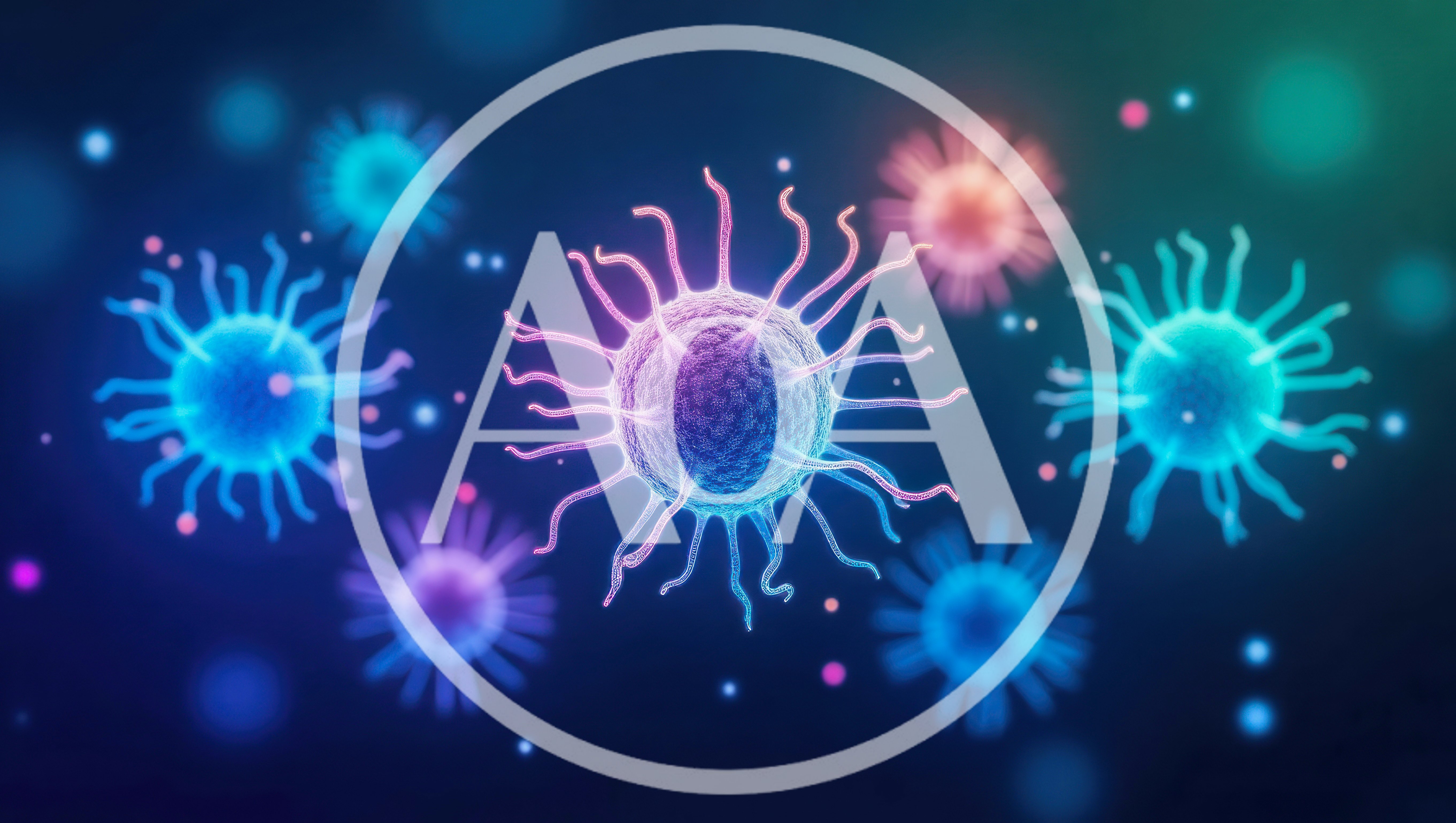 Abstract 3D Render Of Microscopic Viral Cells