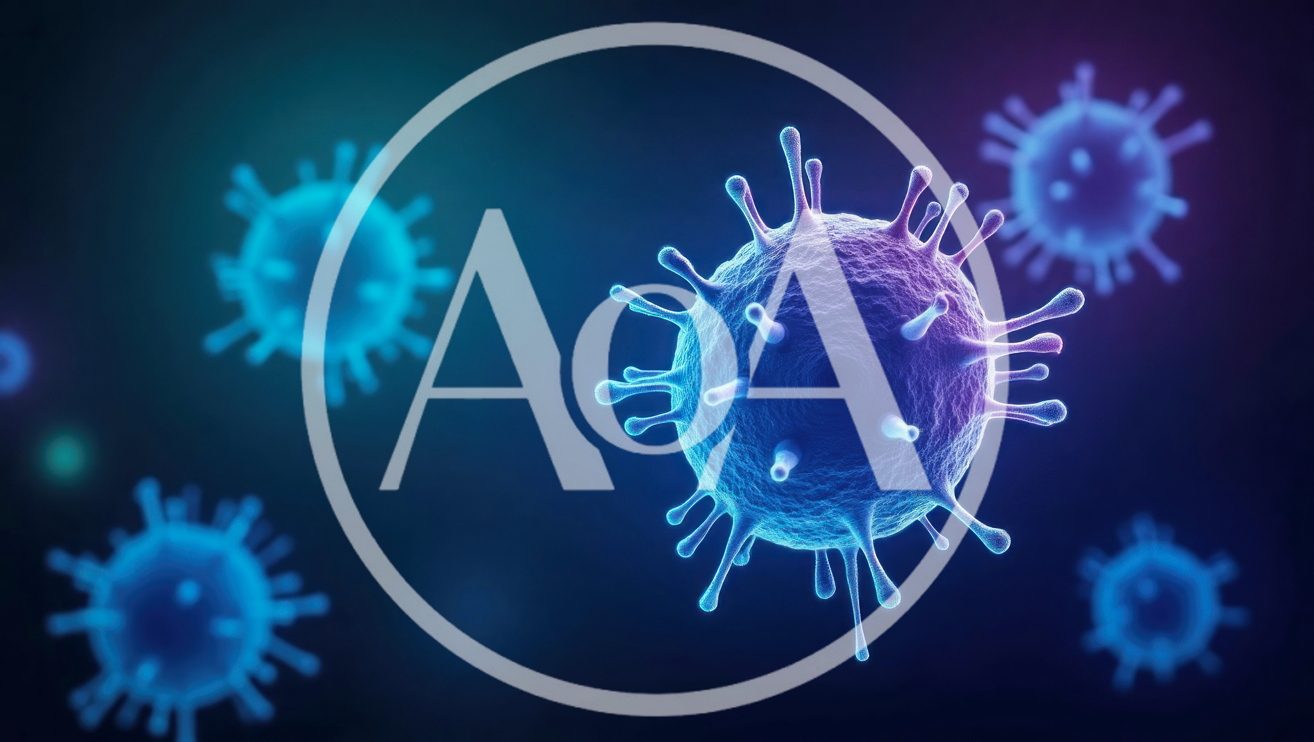 3D Rendered Coronavirus Cells Floating In Dark Space