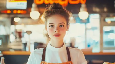 Young Female Barista Smiling In A Cafe