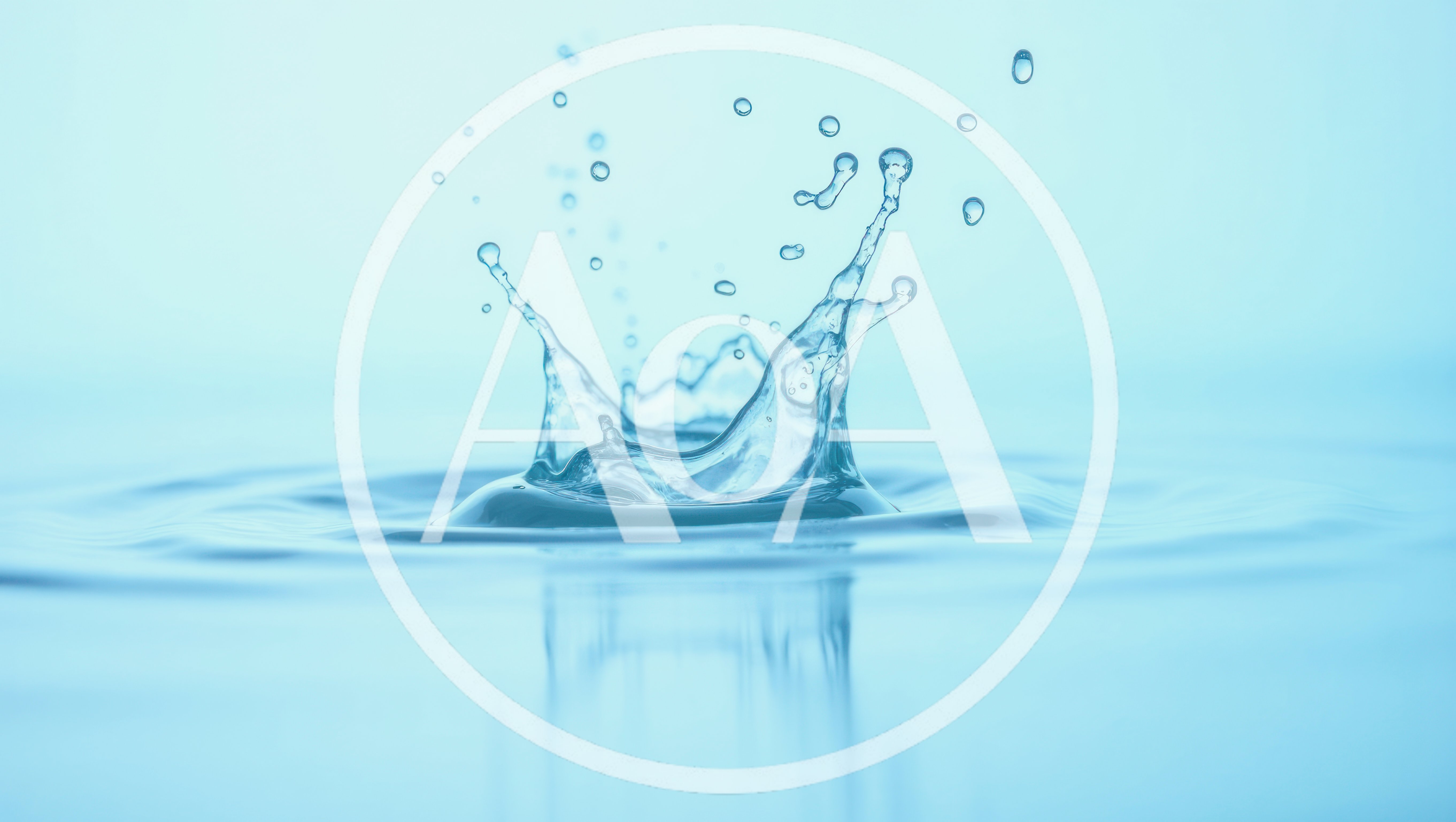 Water Crown Splash With Droplets On Blue Background