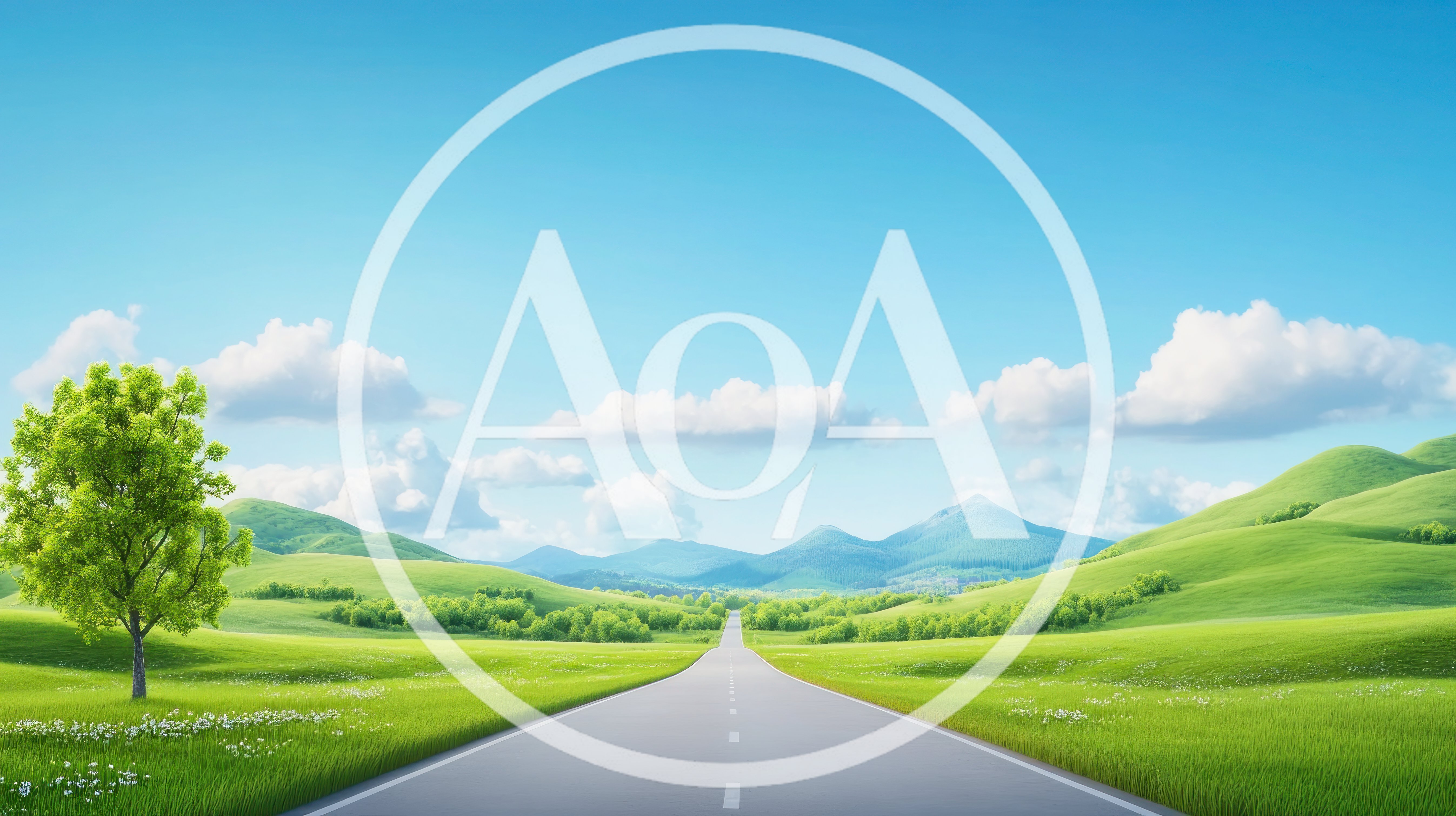 Empty Asphalt Road Through Rolling Green Hills