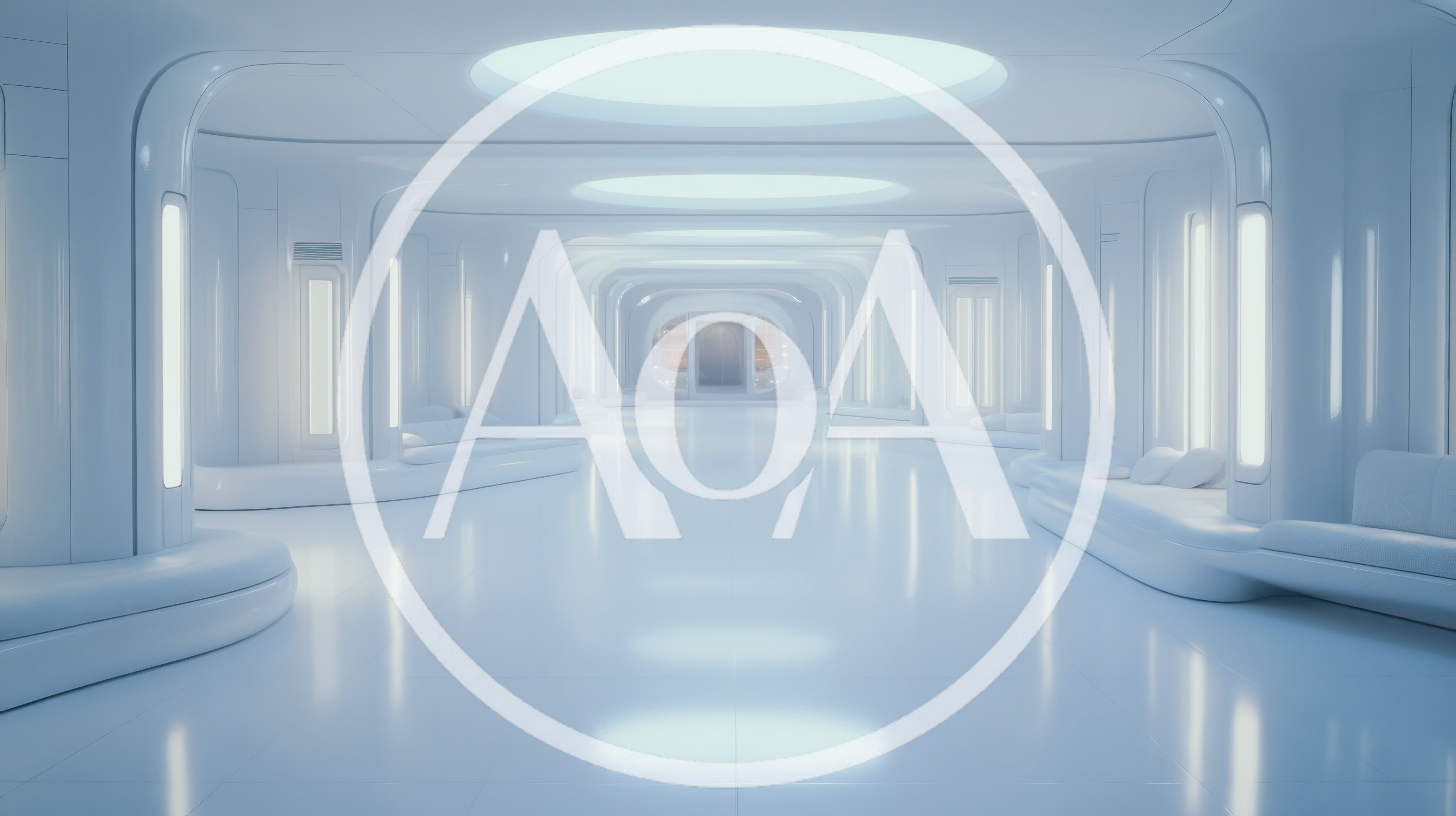 Futuristic White Corridor With Minimalist Architectural Design
