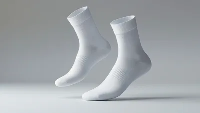 Pair Of White Cotton Socks Floating