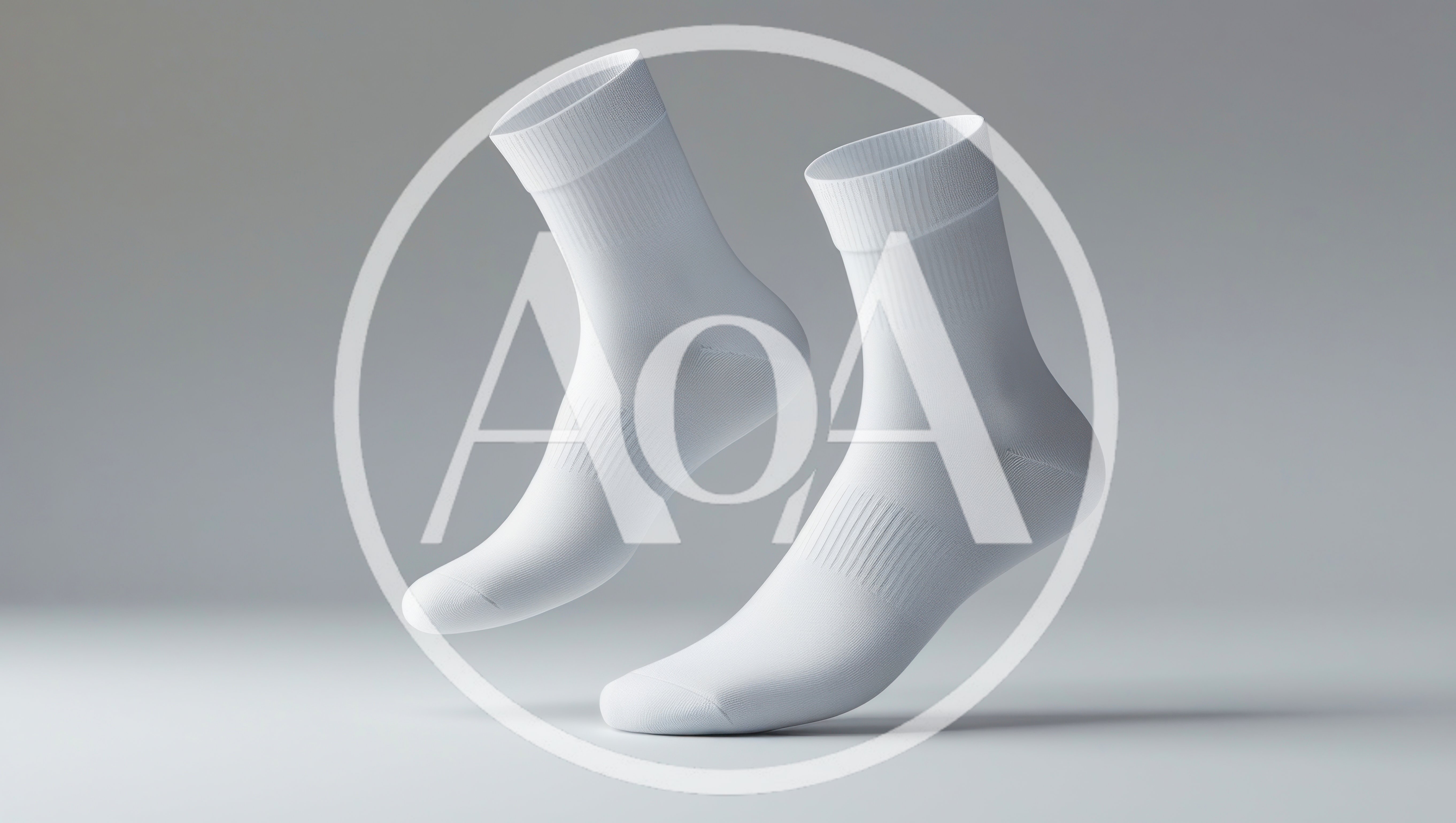 Pair Of White Cotton Socks Floating