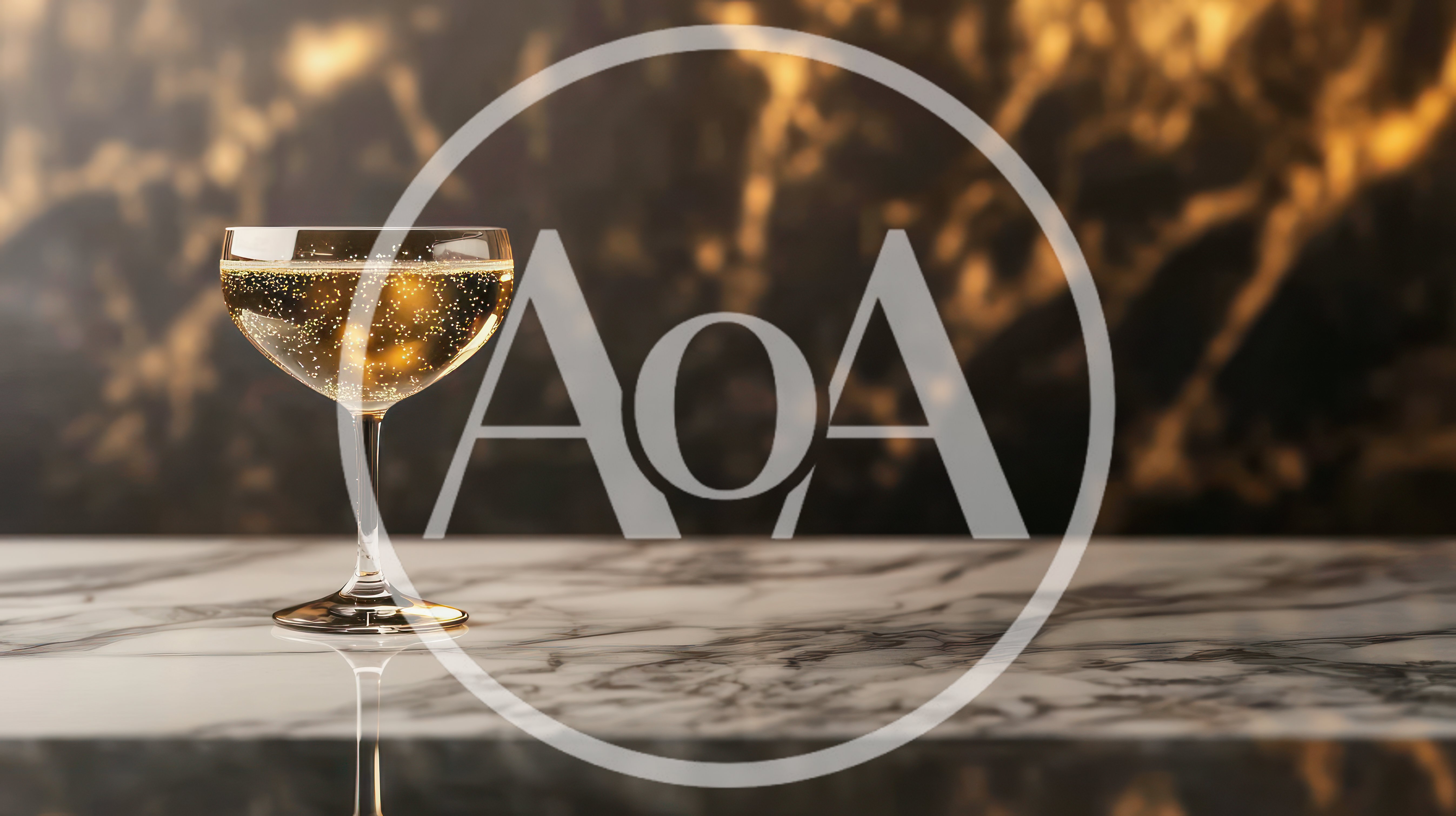 Champagne Coupe Glass on Marble Surface