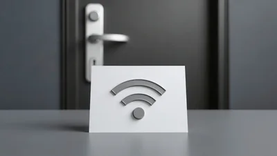 Wi-Fi Symbol Sign on a Desk