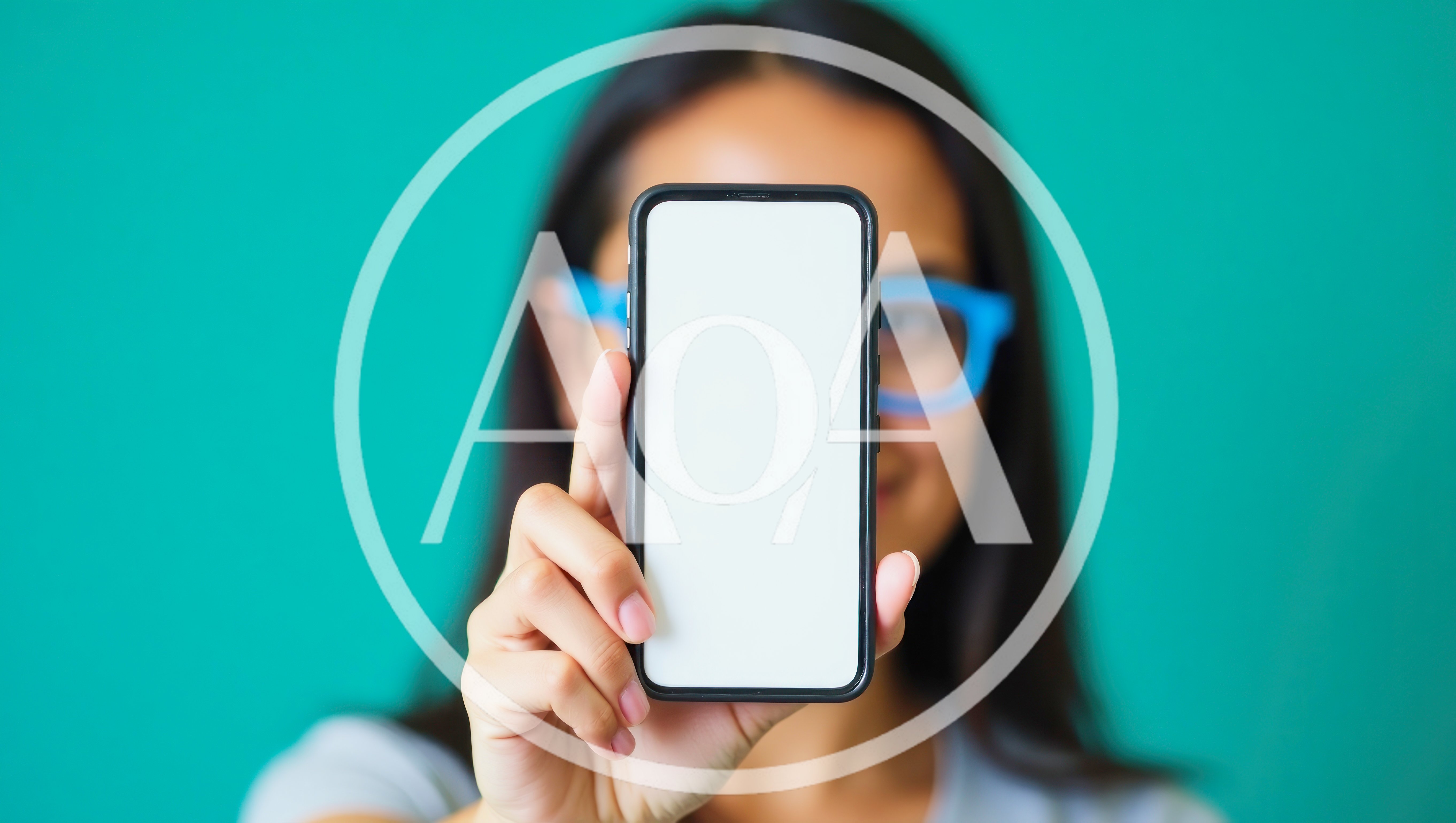 Woman Holding Smartphone With Blank Screen