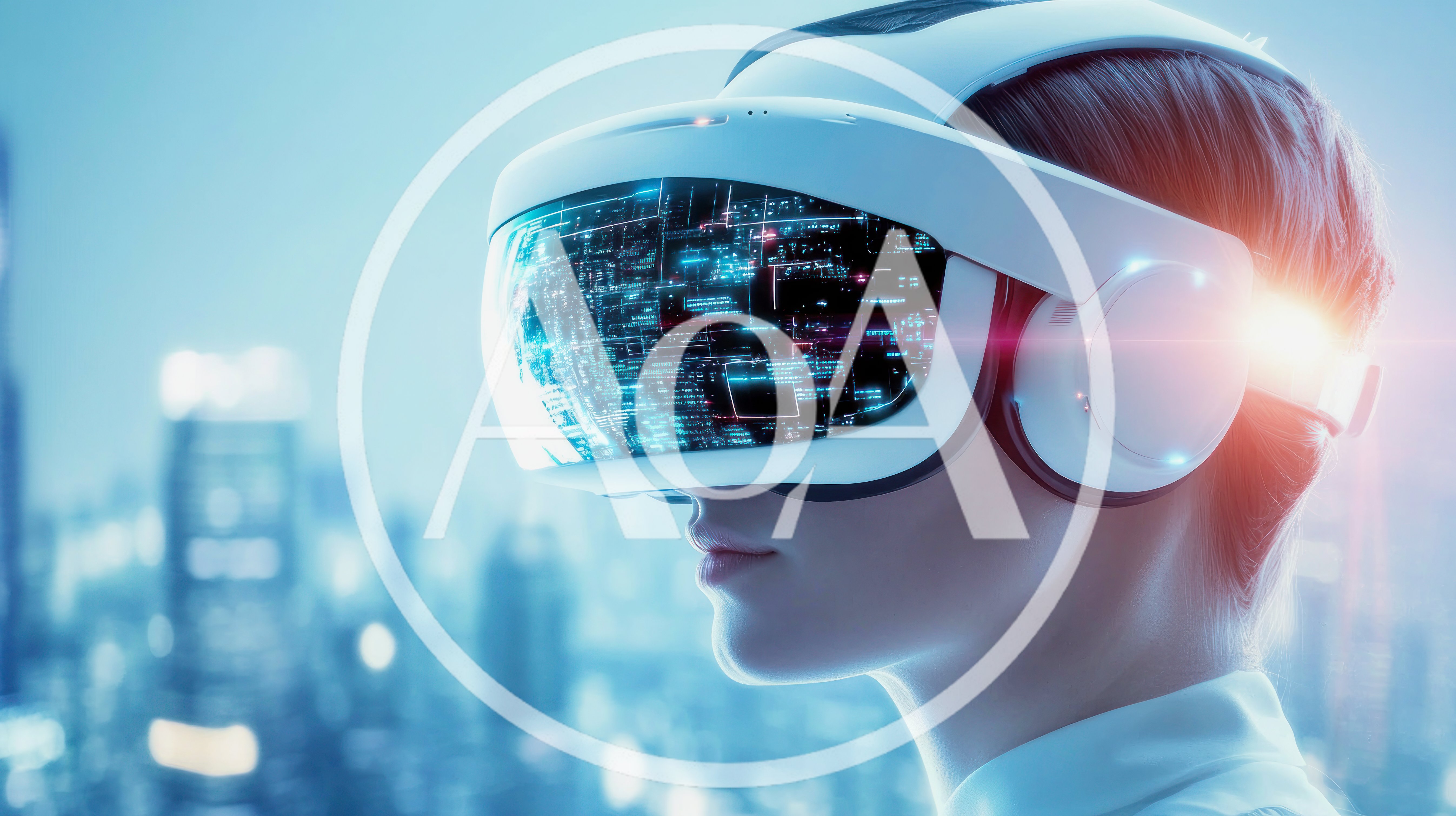 Person Wearing Futuristic Virtual Reality Headset
