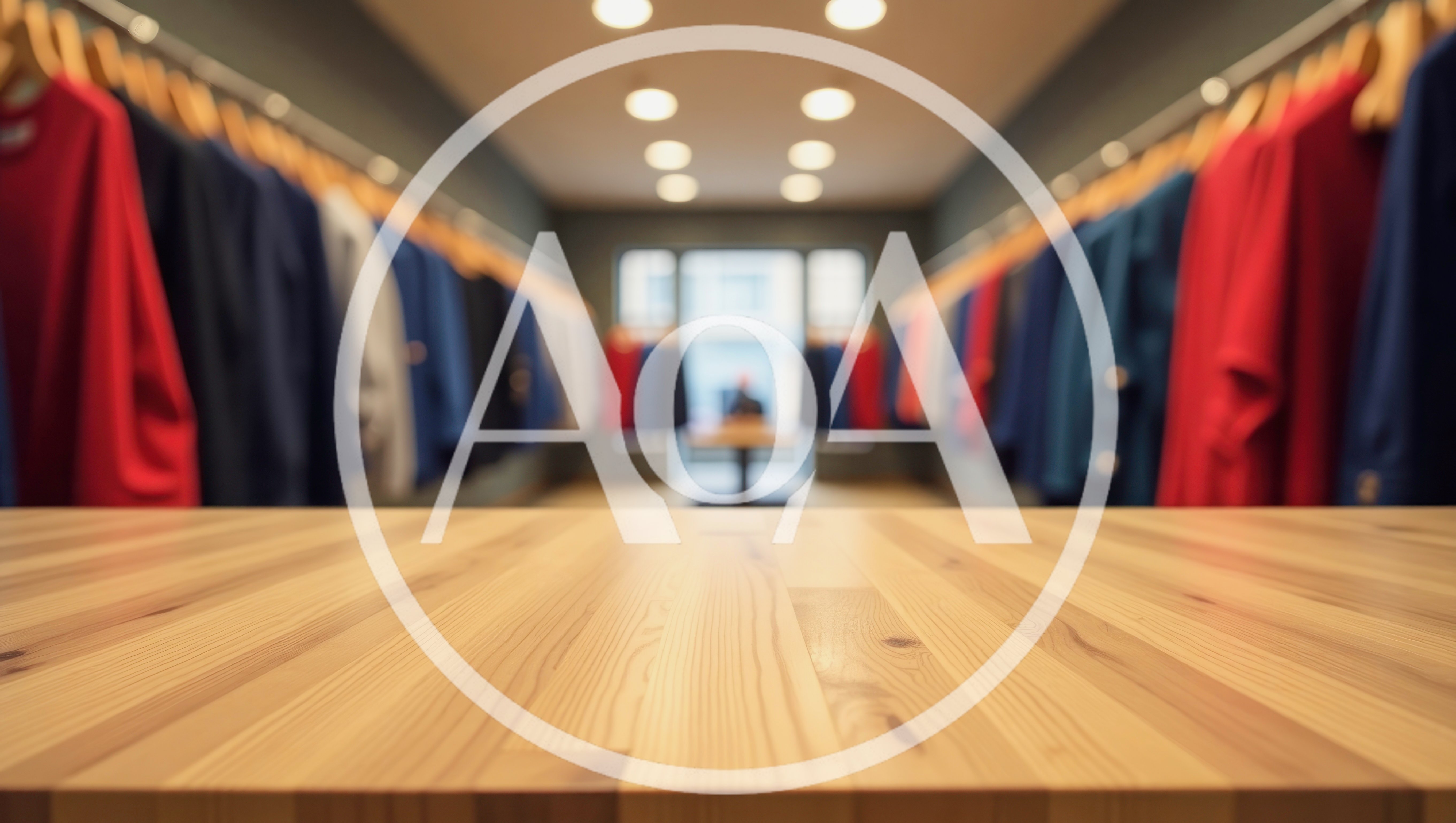 Empty Wooden Counter In A Clothing Store
