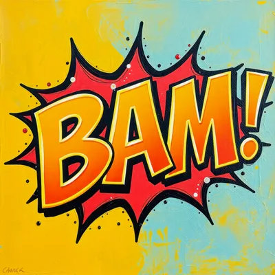 Pop Art Comic Book Style Bam Text Illustration