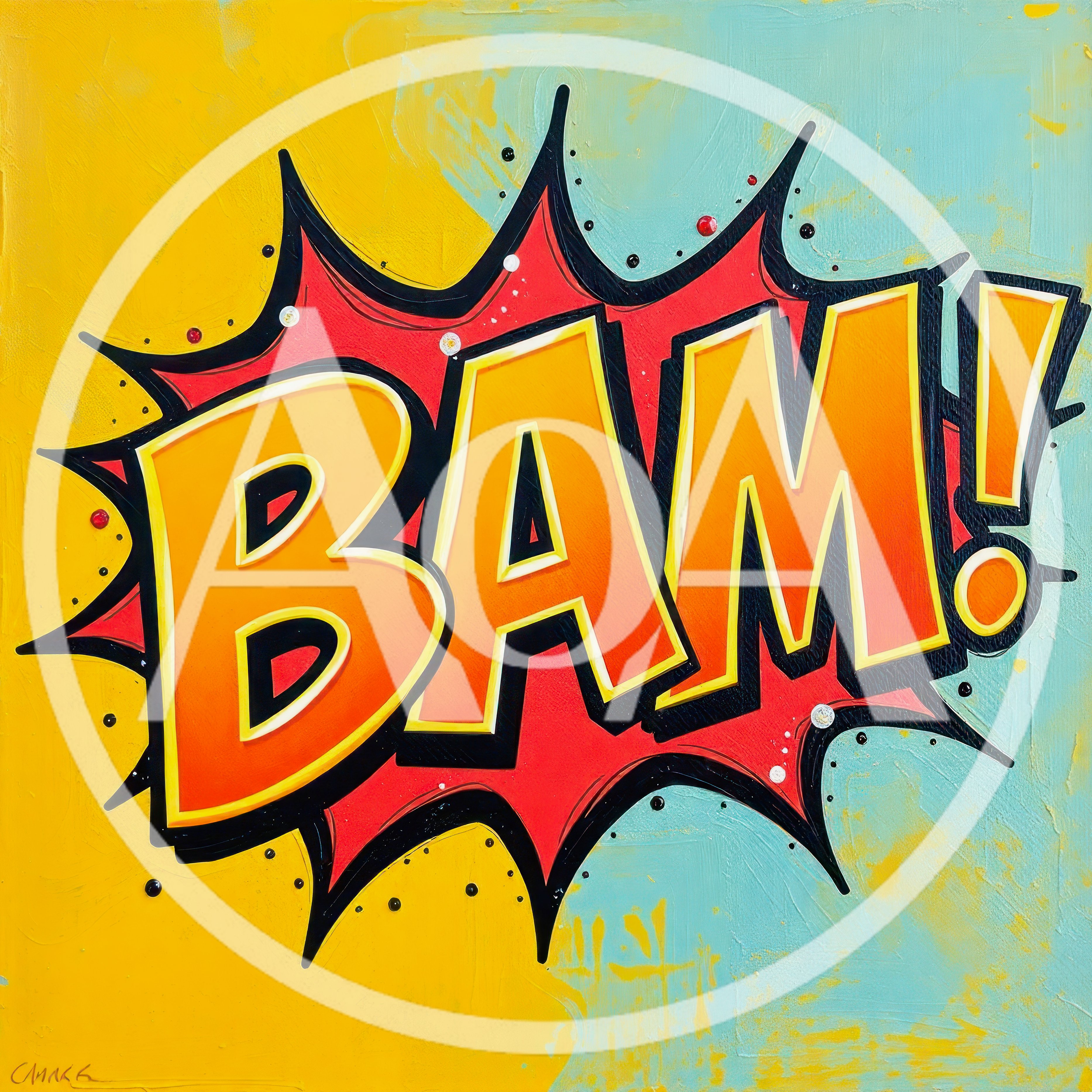 Pop Art Comic Book Style Bam Text Illustration
