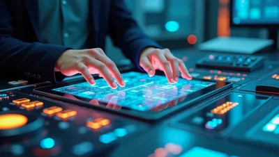 Cybersecurity Analyst Operating Advanced Digital Control Console