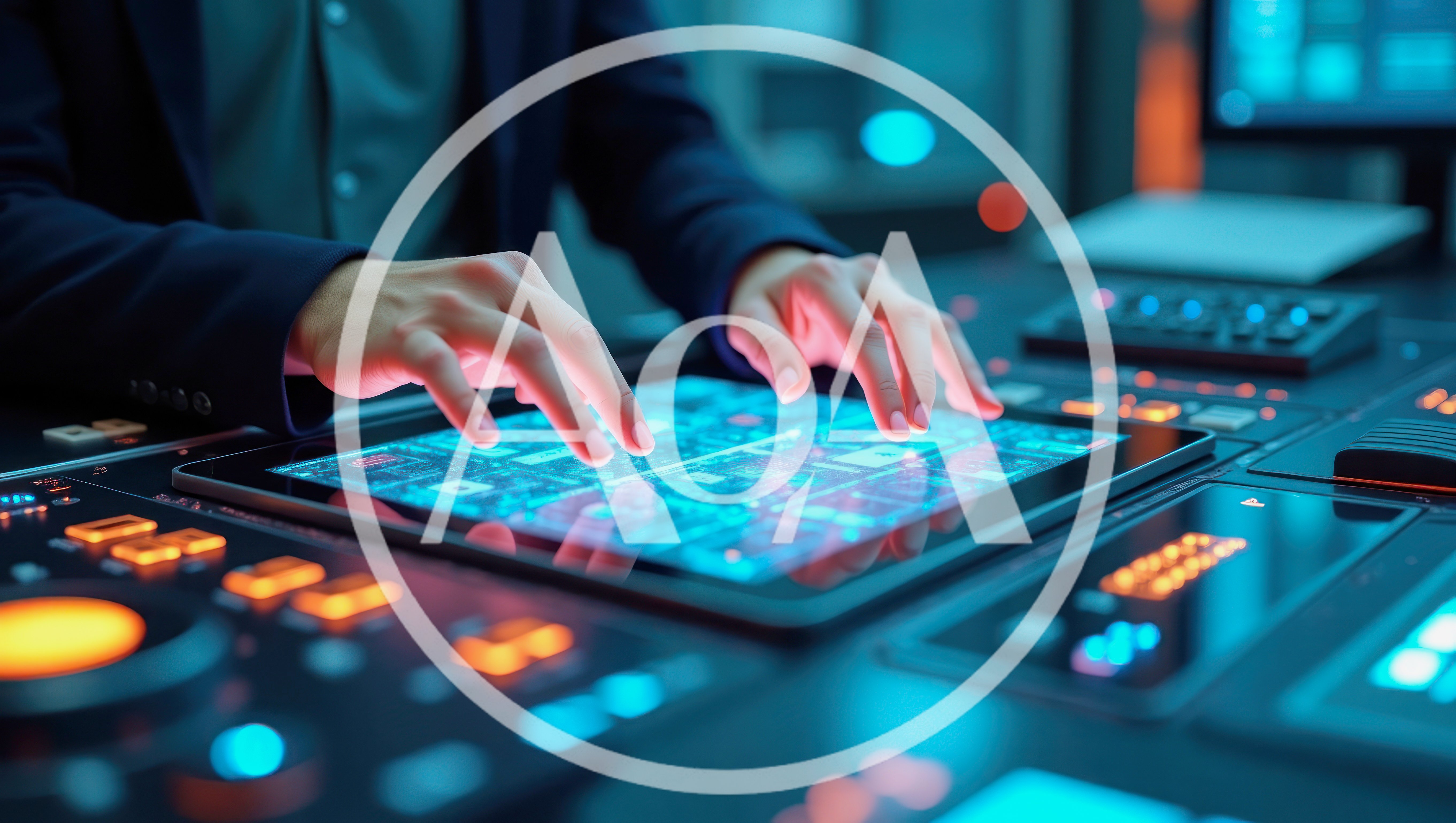 Cybersecurity Analyst Operating Advanced Digital Control Console