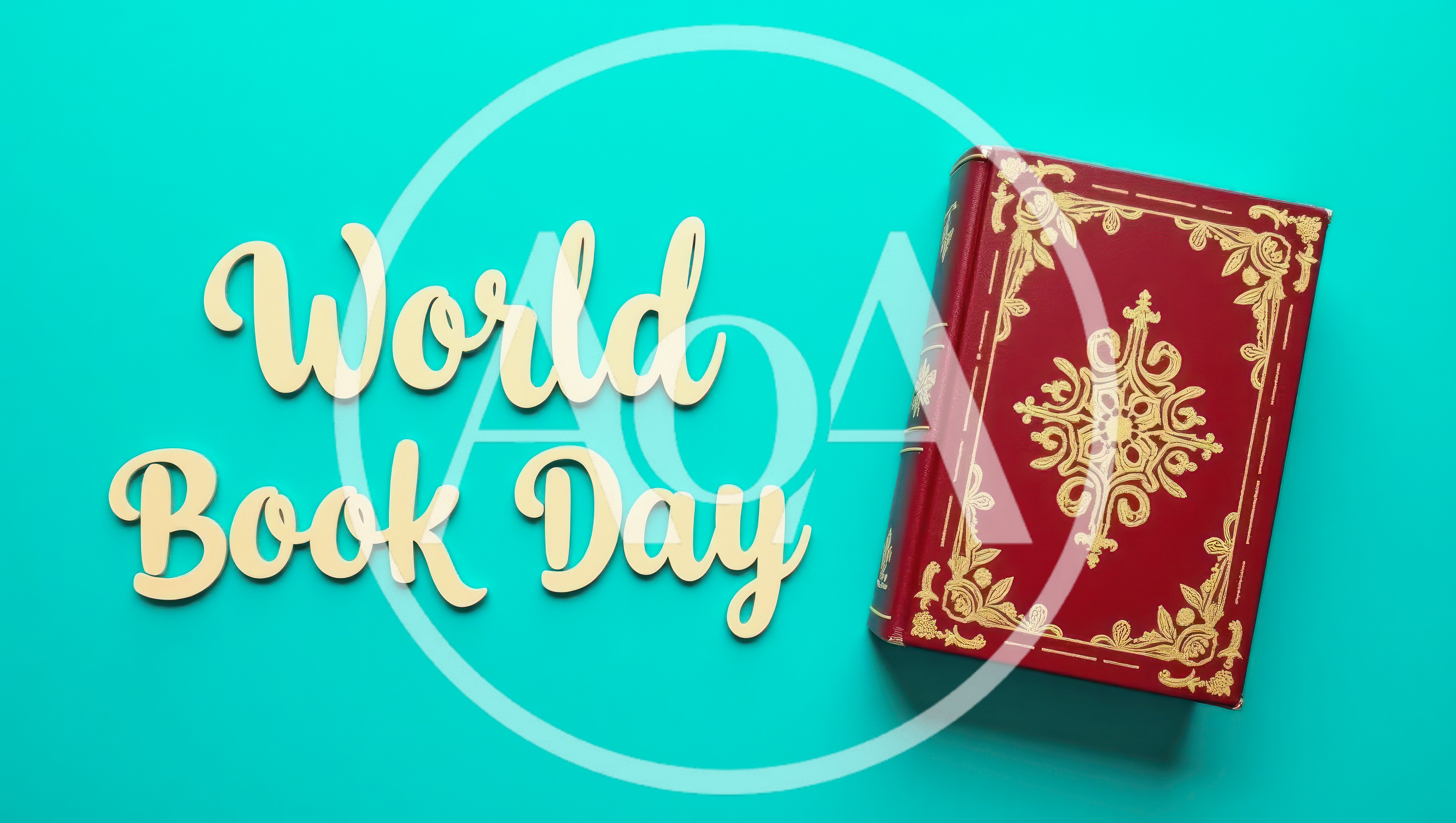 World Book Day Text With Red Decorative Book