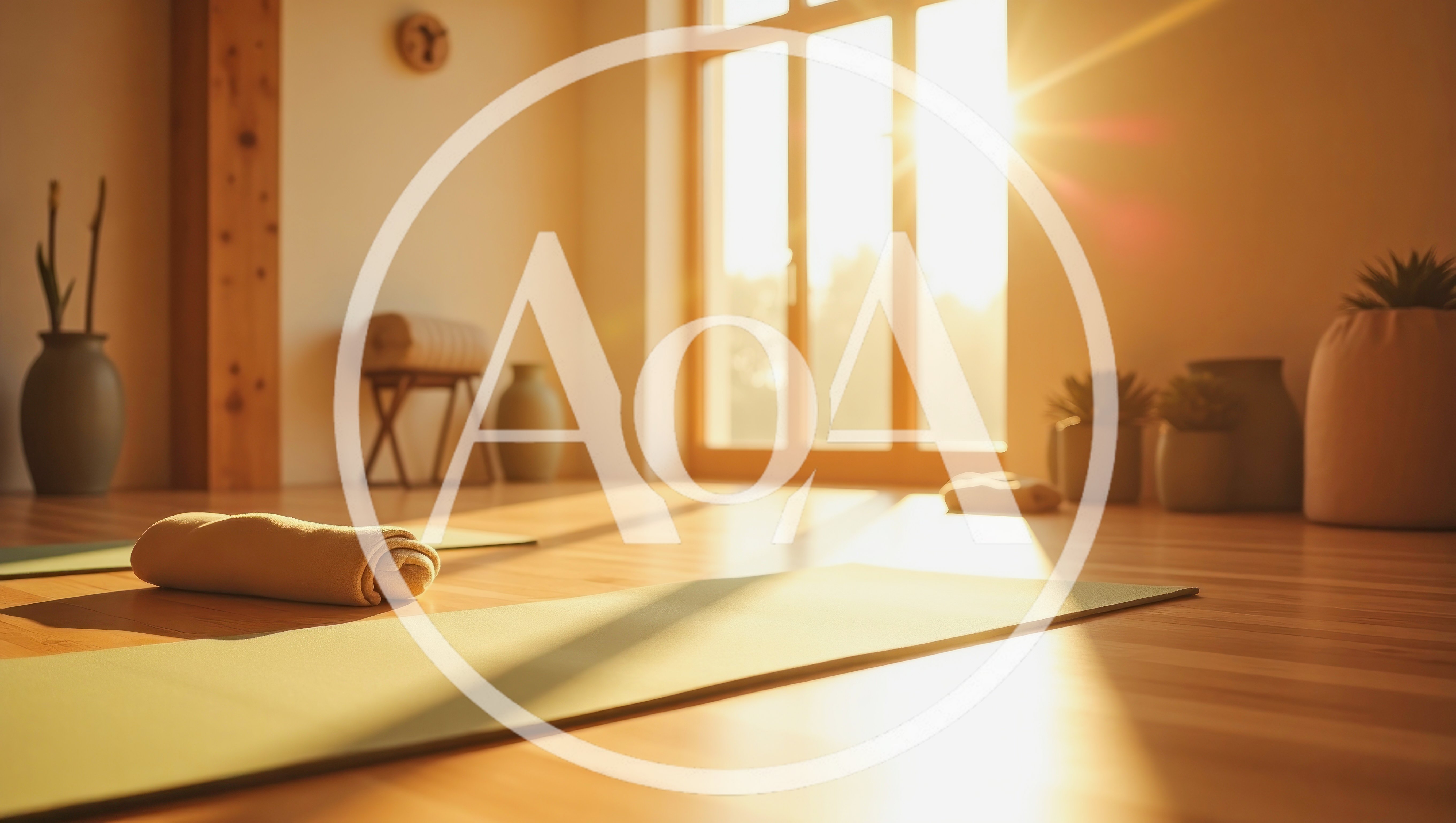 Yoga Studio Interior With Sunlight And Mats