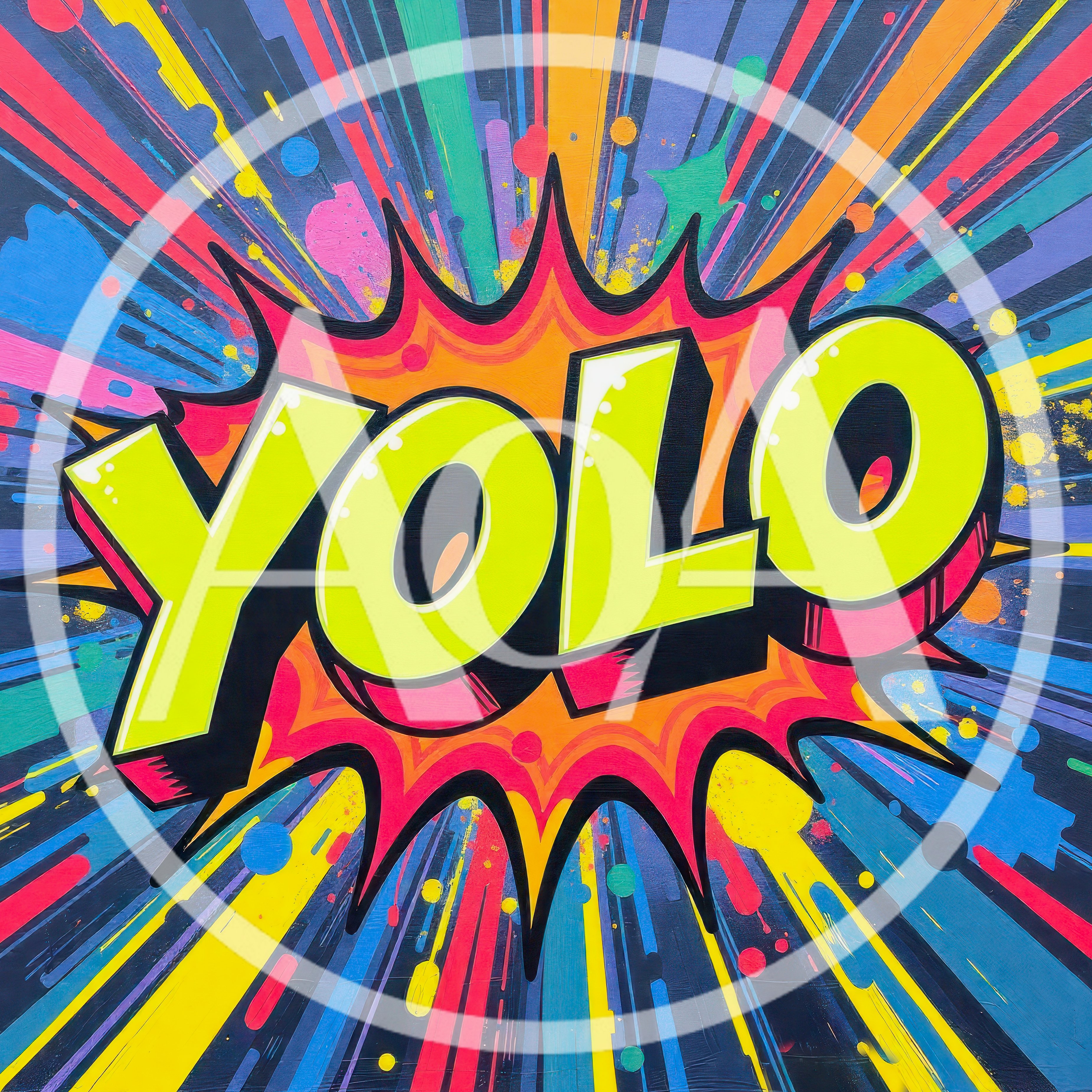 Pop Art Style YOLO Text Graphic