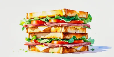Double Decker Club Sandwich Illustration