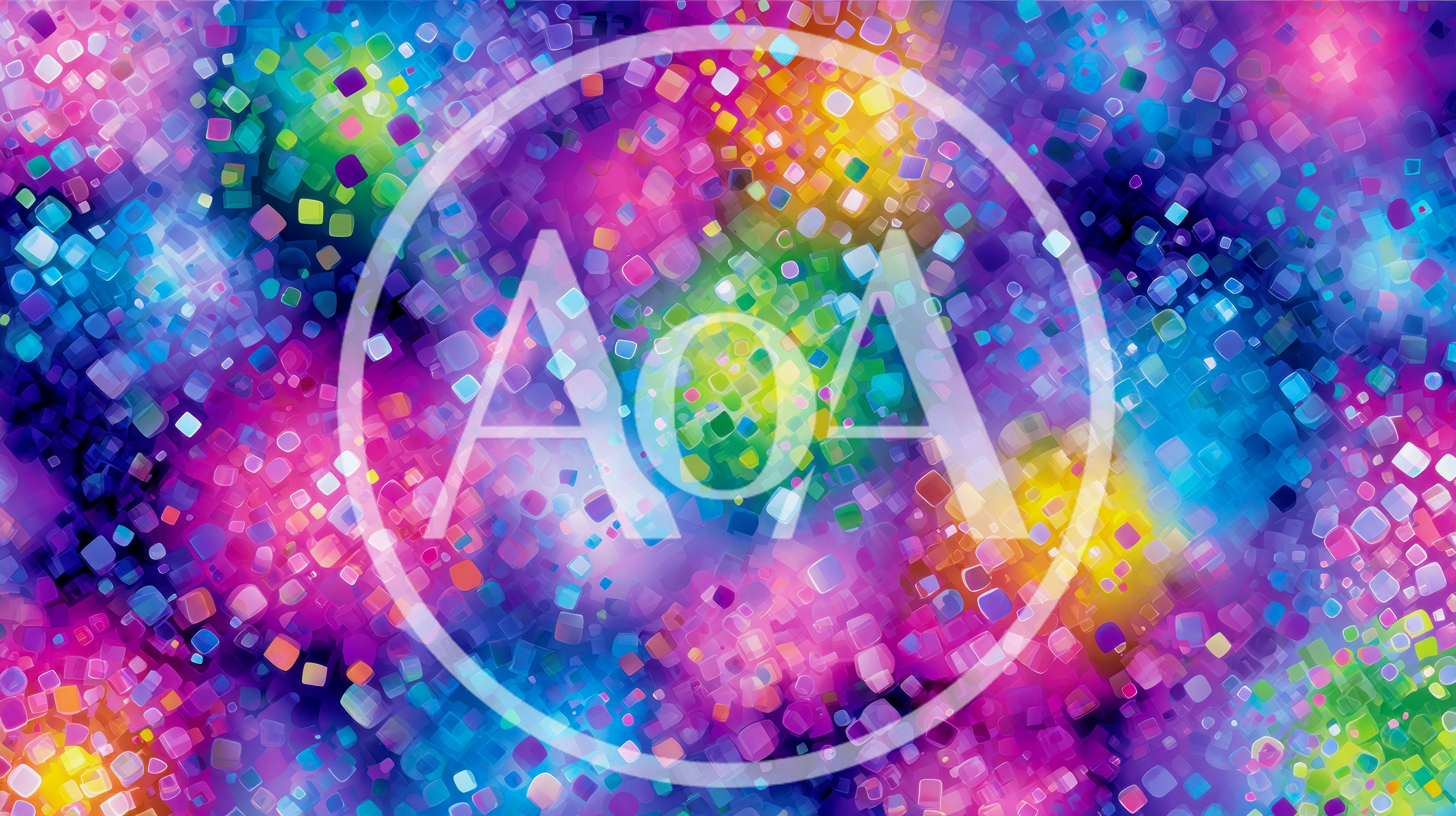 Abstract Background With Colorful Glowing Square Particles