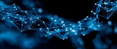 Abstract Digital Network Connection With Glowing Nodes