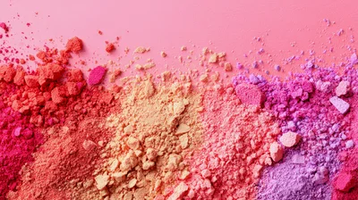Vibrant Cosmetic Powder Pigments On Pink Background