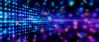 Abstract Digital Background With Glowing Blue LED Lights