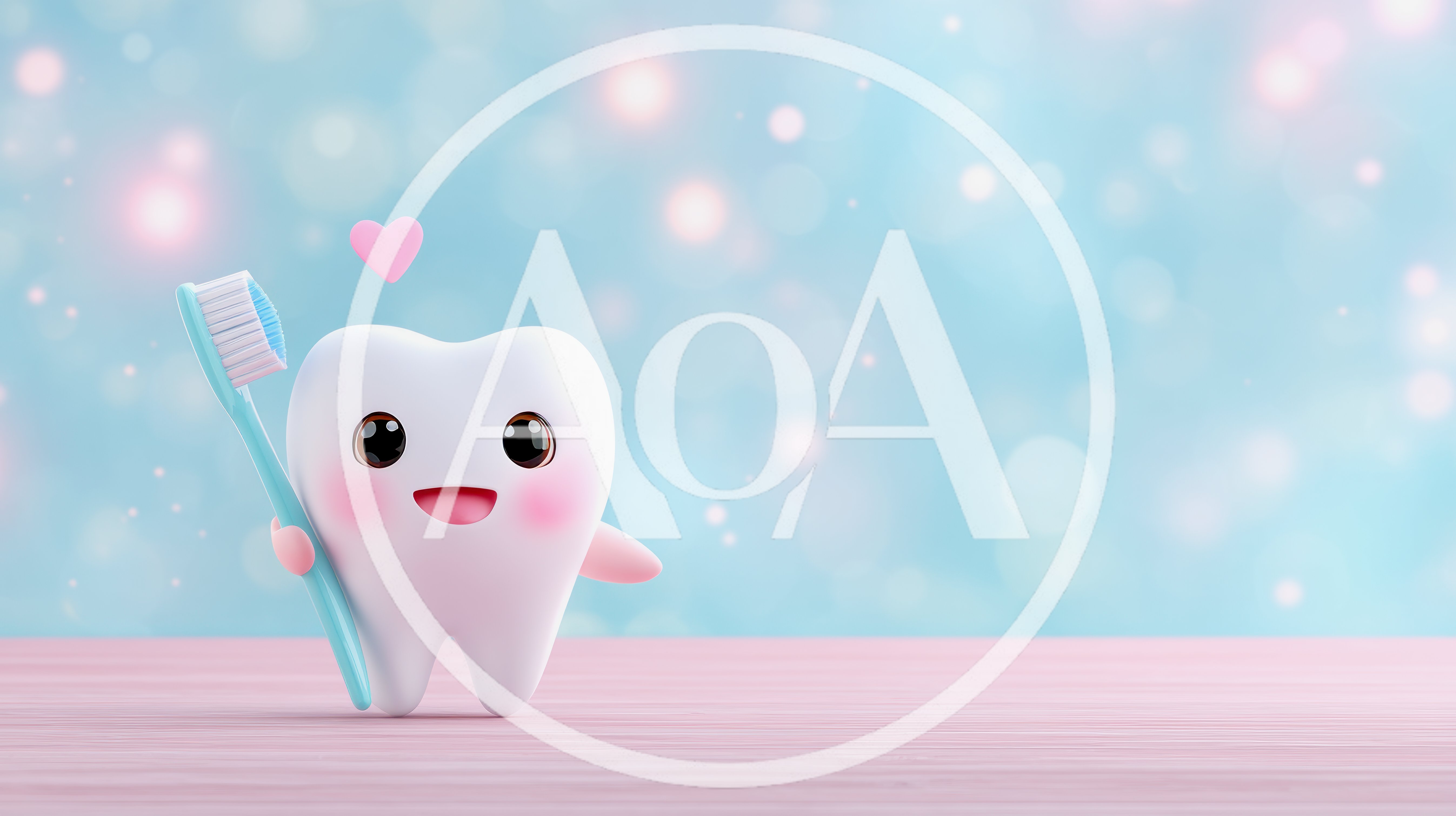 Cute Cartoon Tooth Character Holding A Toothbrush