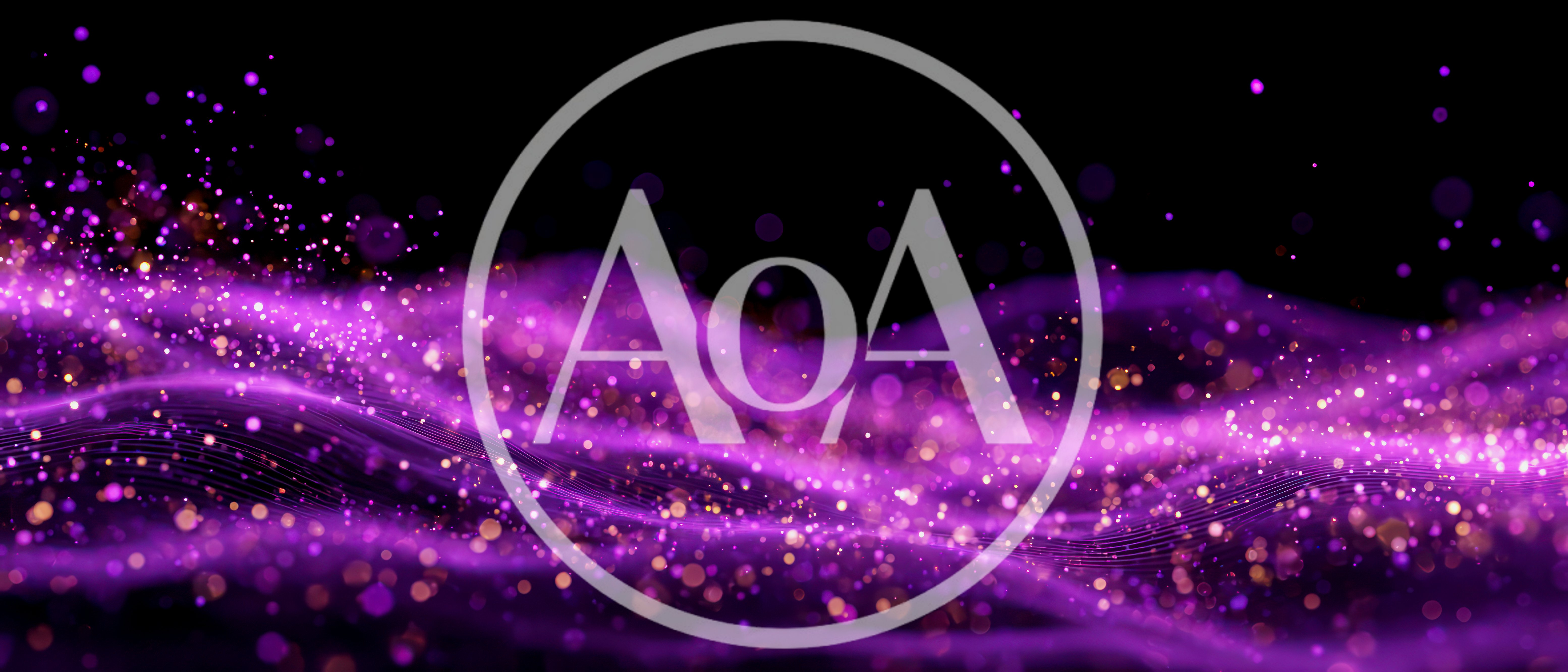 Abstract Purple Light Waves With Glowing Particles