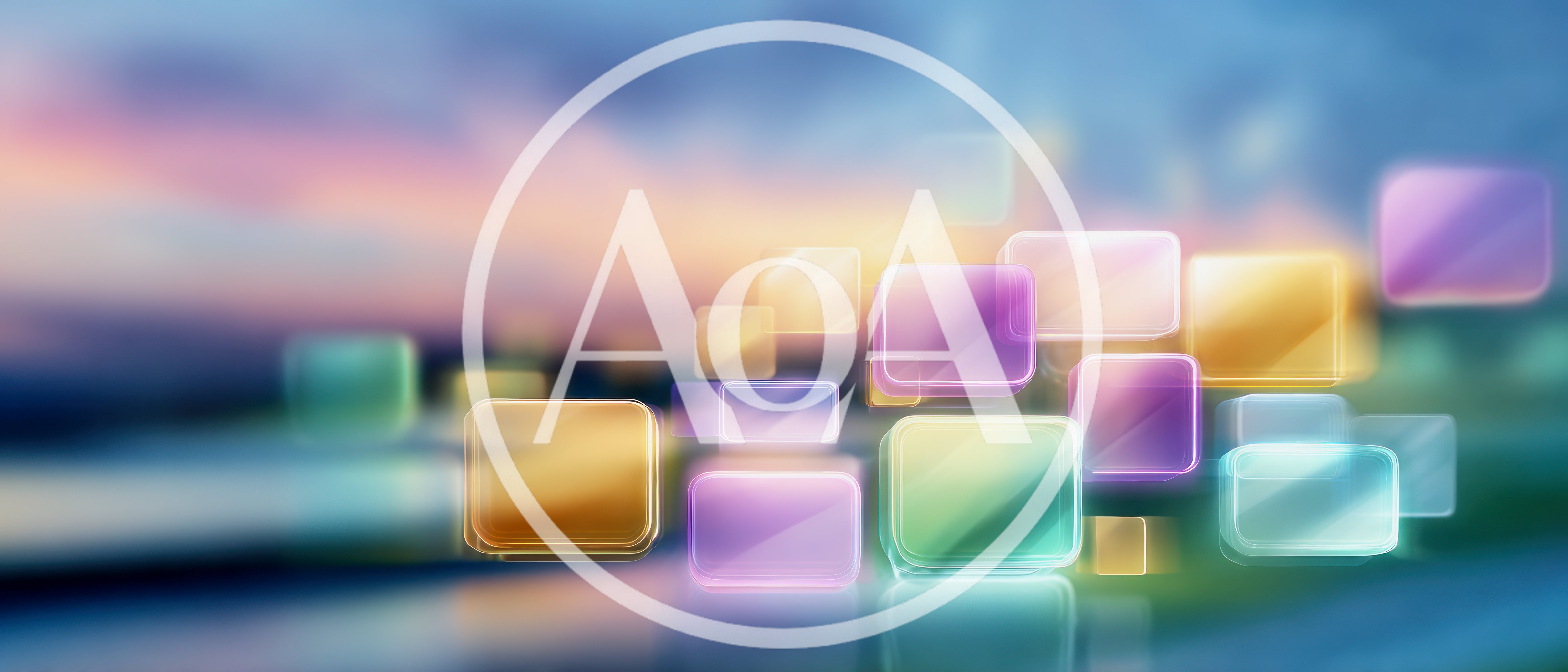 Abstract Background With Floating Translucent Colorful Glass Squares