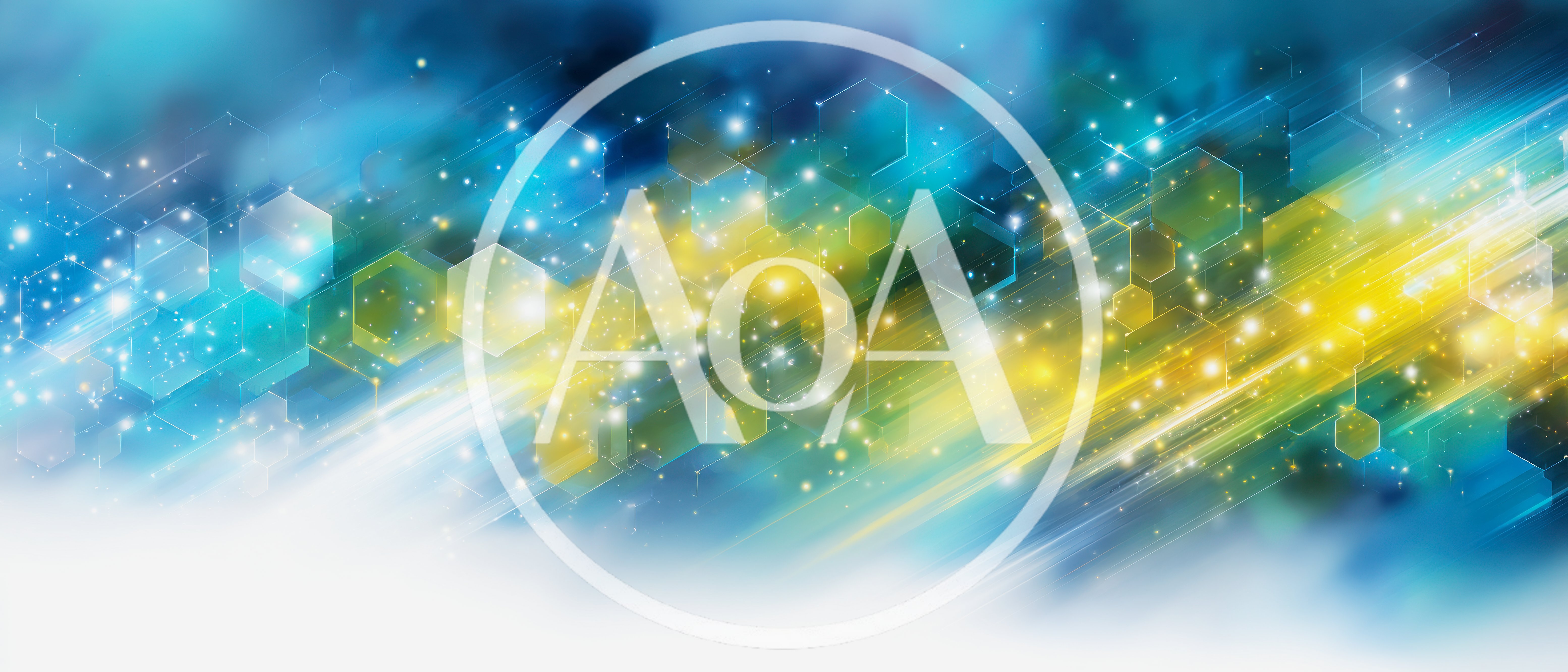Abstract Digital Background With Glowing Hexagons And Light Streaks