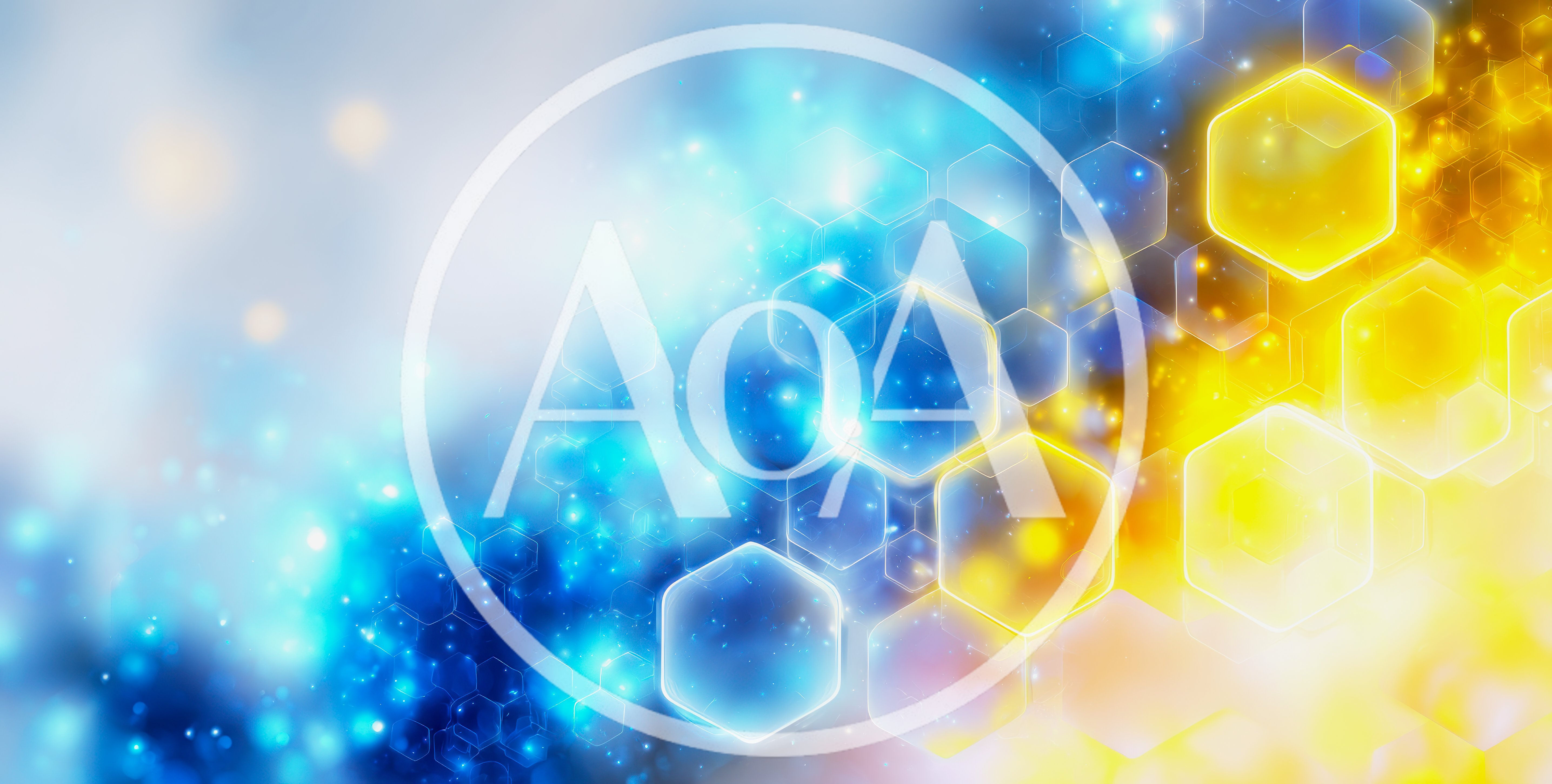 Abstract Background With Glowing Hexagonal Shapes And Particles