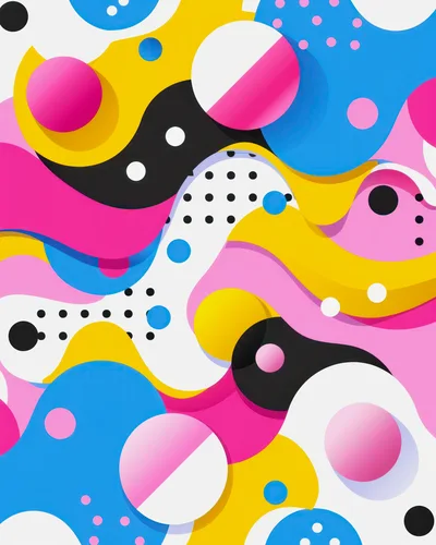 Abstract Memphis Style Graphic Design Background
