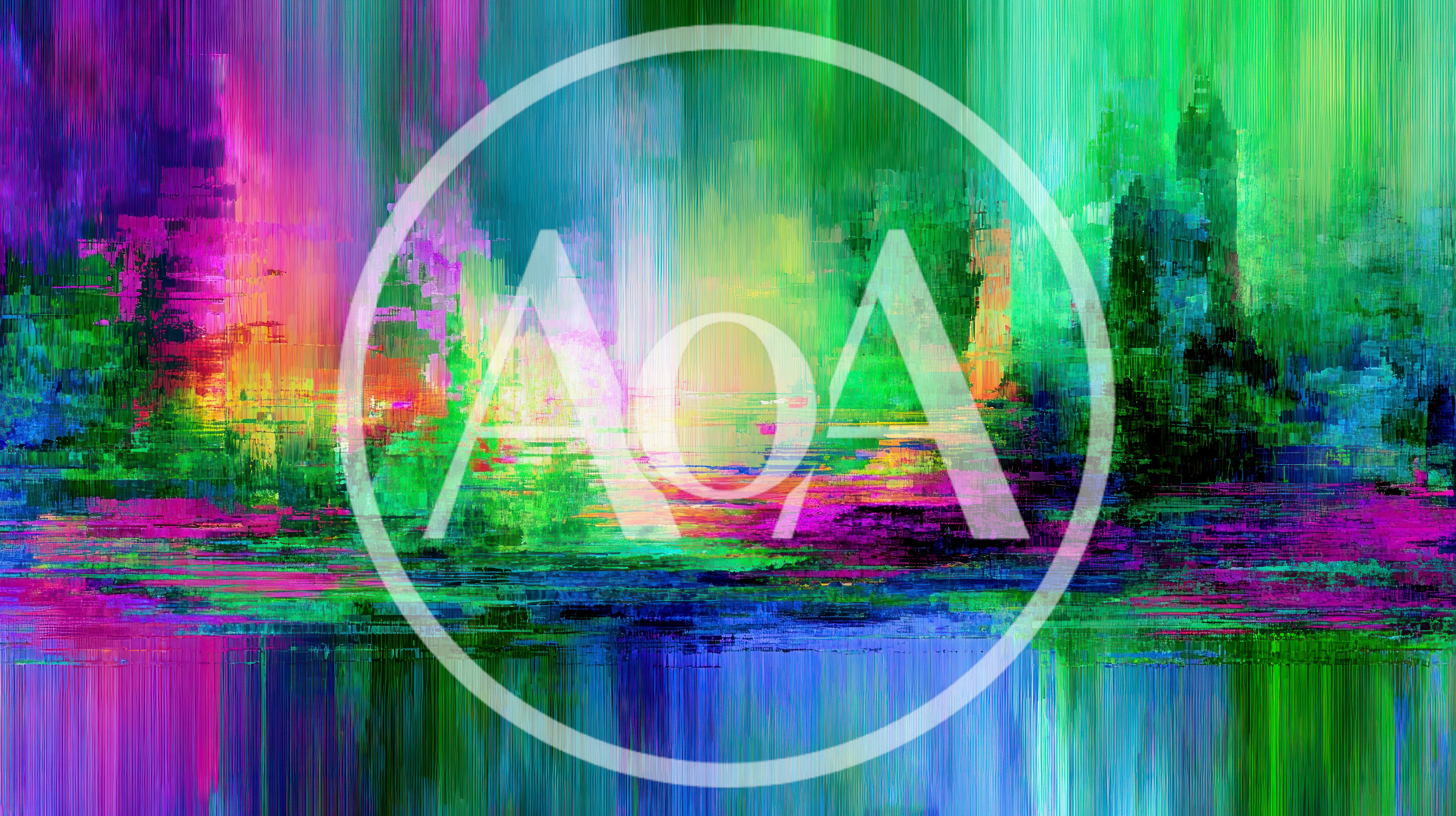 Abstract Digital Painting With Vibrant Colorful Vertical Streaks