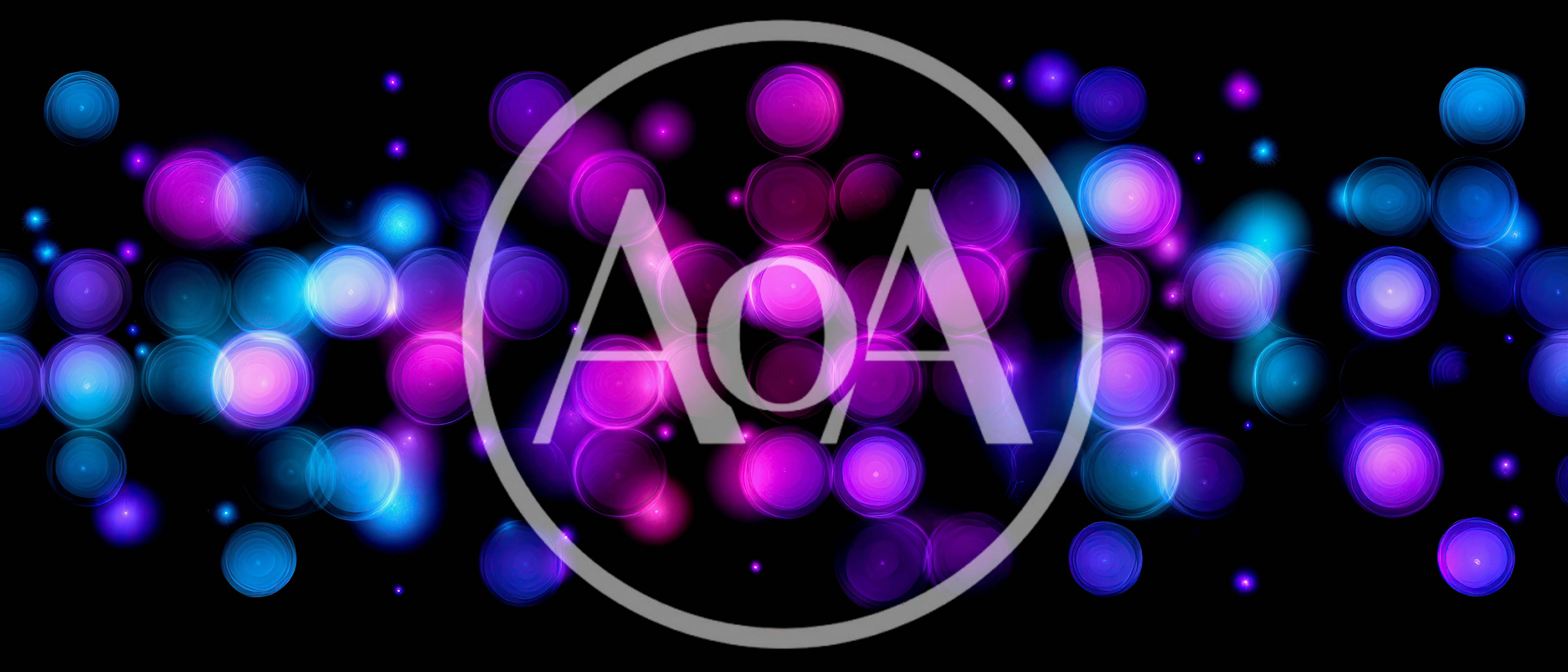 Abstract Background of Glowing Neon Circles