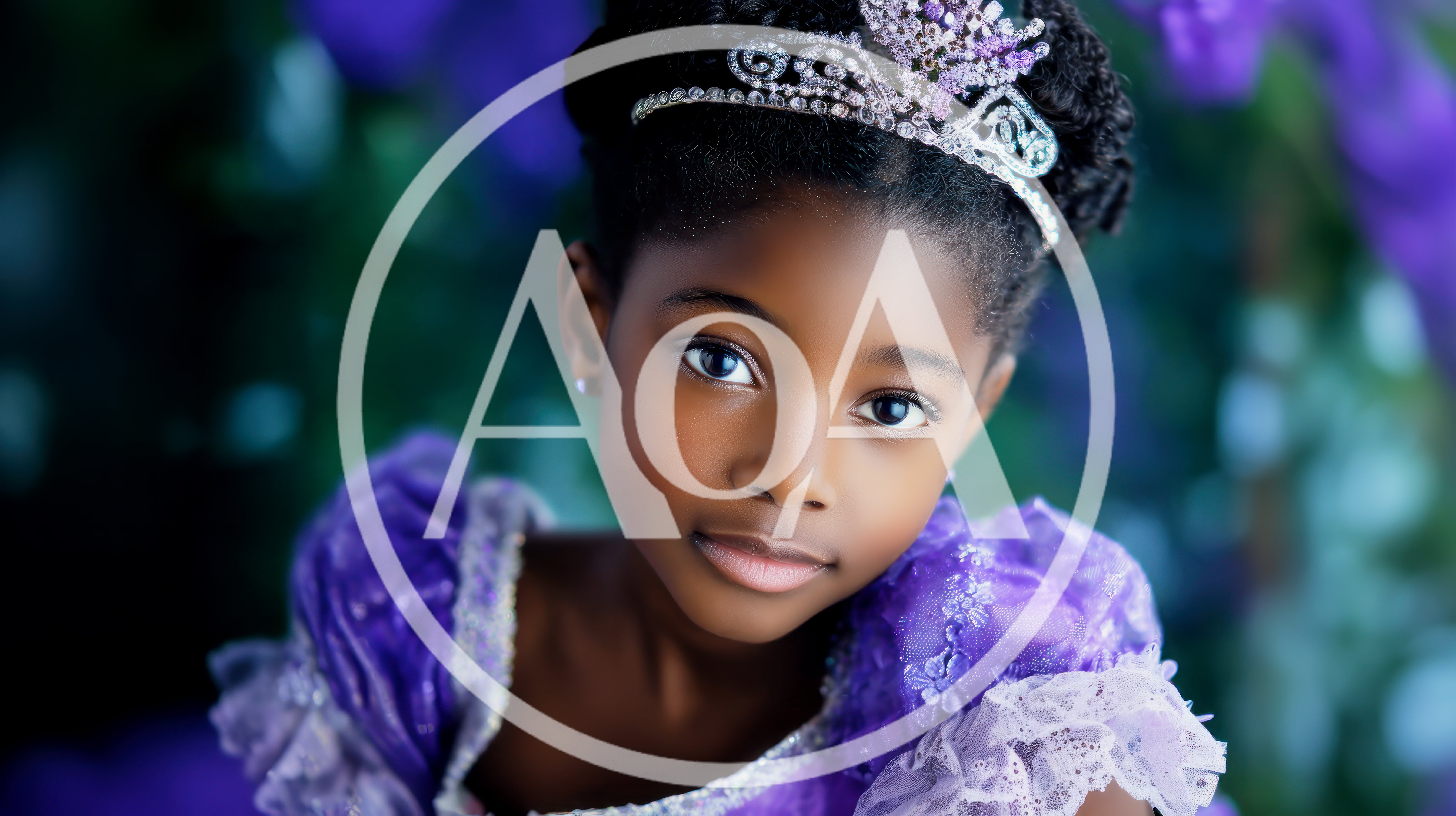 Young African American Girl Wearing Princess Costume And Tiara