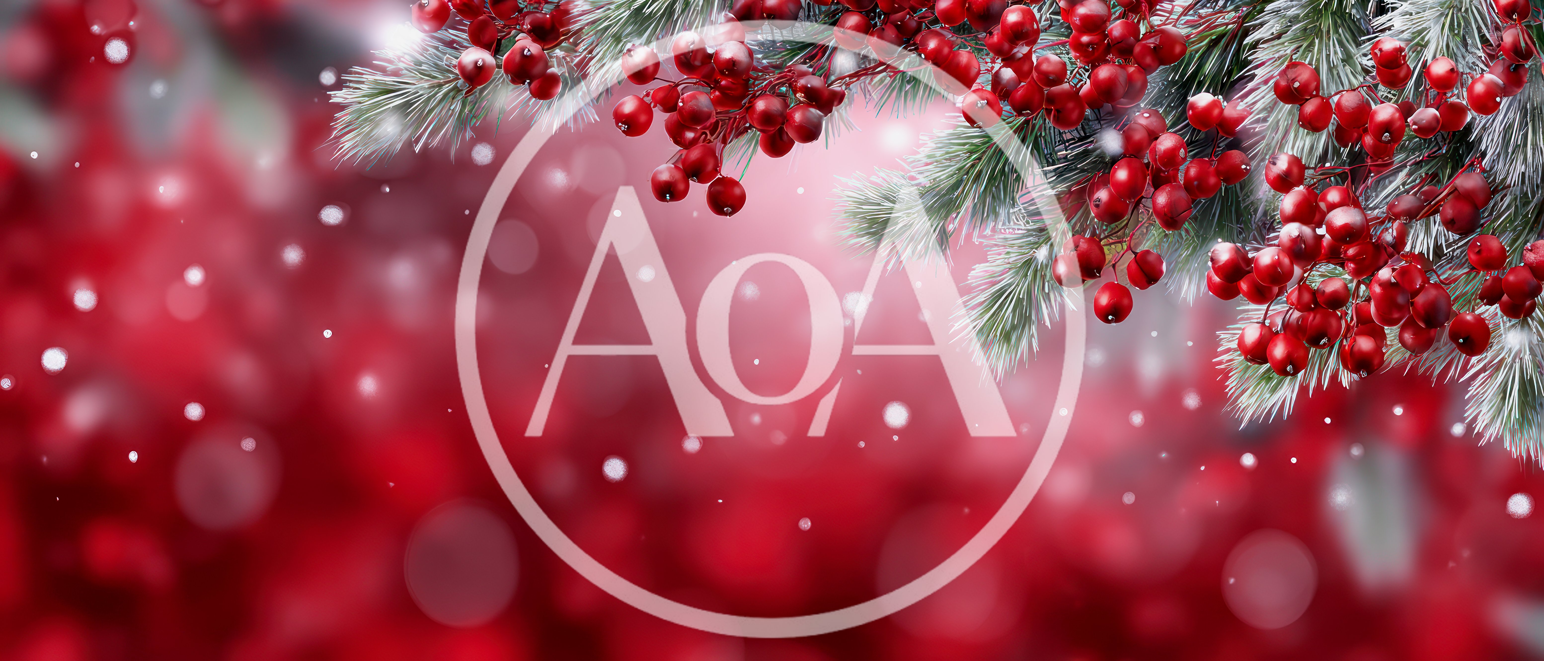 Festive Christmas Pine Branches With Red Berries