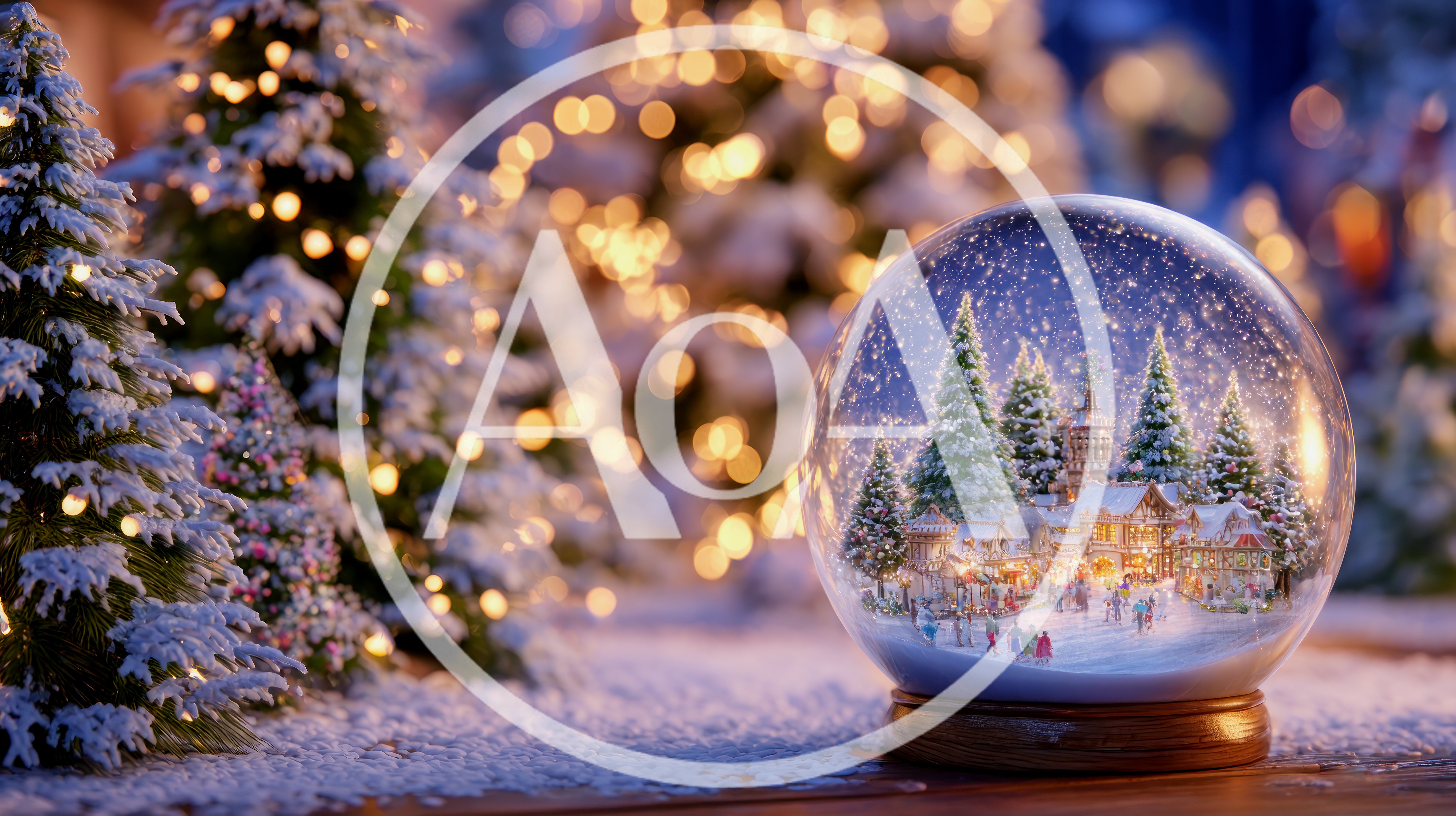 Christmas Snow Globe With Festive Village Scene