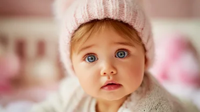 Close Up Portrait Of A Cute Baby Girl