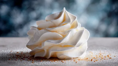 Swirl Of Whipped Cream On A Dusty Surface