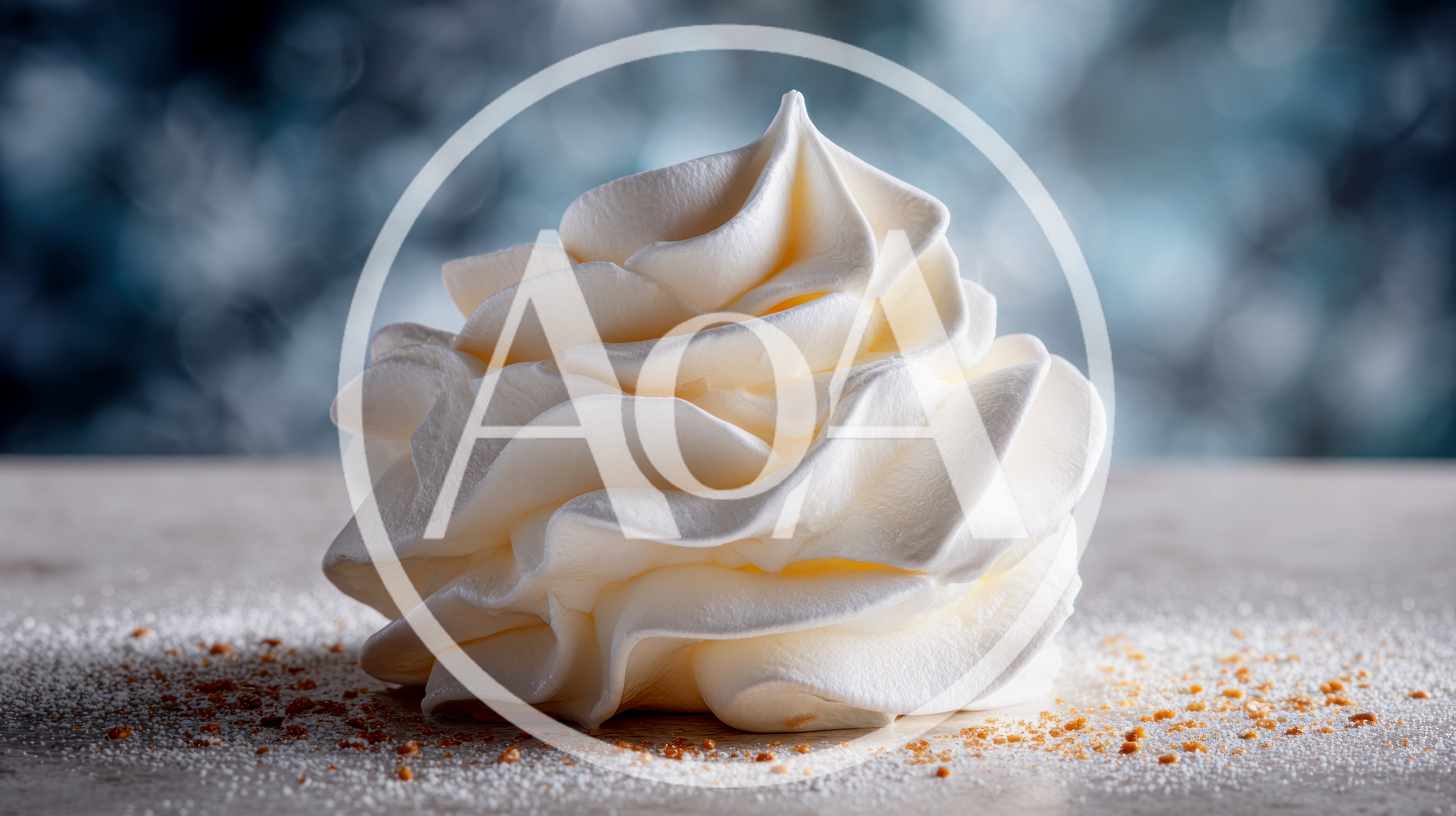 Swirl Of Whipped Cream On A Dusty Surface