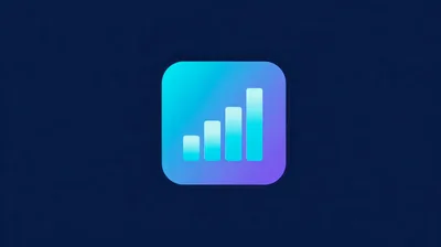 Gradient Bar Chart App Icon On Dark Background