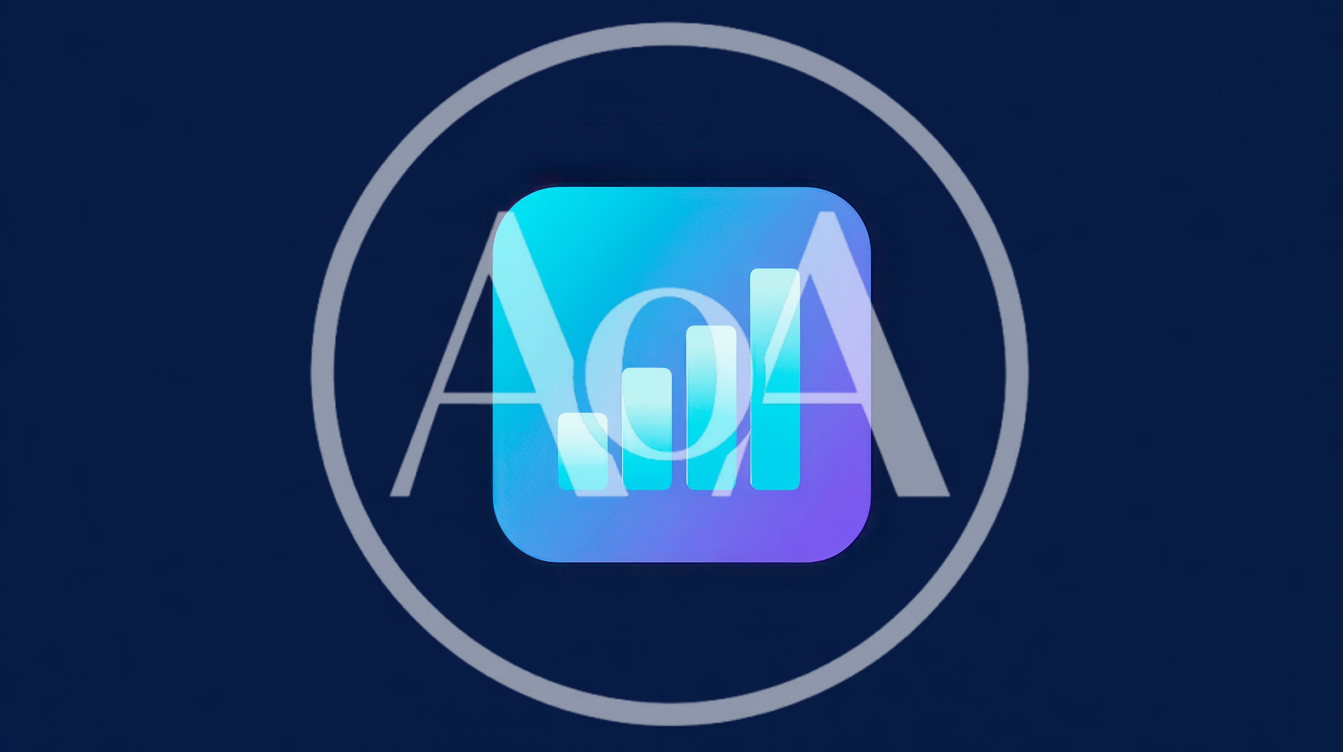 Gradient Bar Chart App Icon On Dark Background