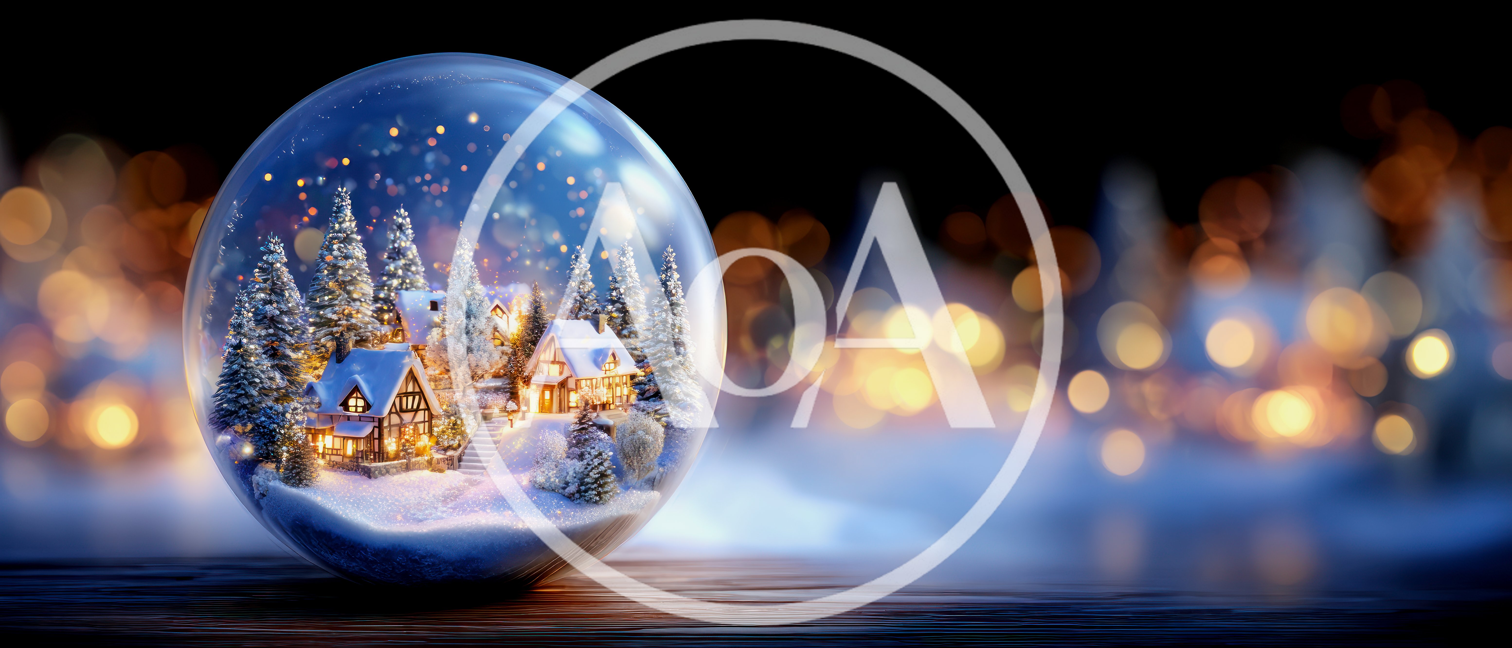 Christmas Snow Globe With Miniature Winter Village