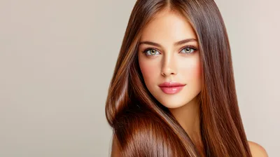 Portrait Of A Beautiful Woman With Long Shiny Hair