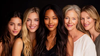 Diverse Group Of Women Smiling Together