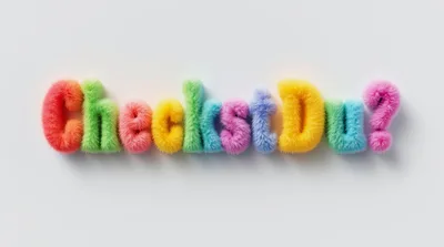 Colorful Fuzzy 3D Text Reading Checkistdu