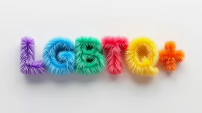 Furry LGBTQ Plus Text On White Background
