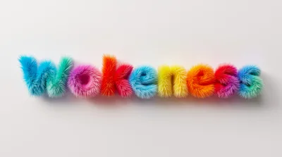 3D Rendered Fluffy Colorful Text Wokeness